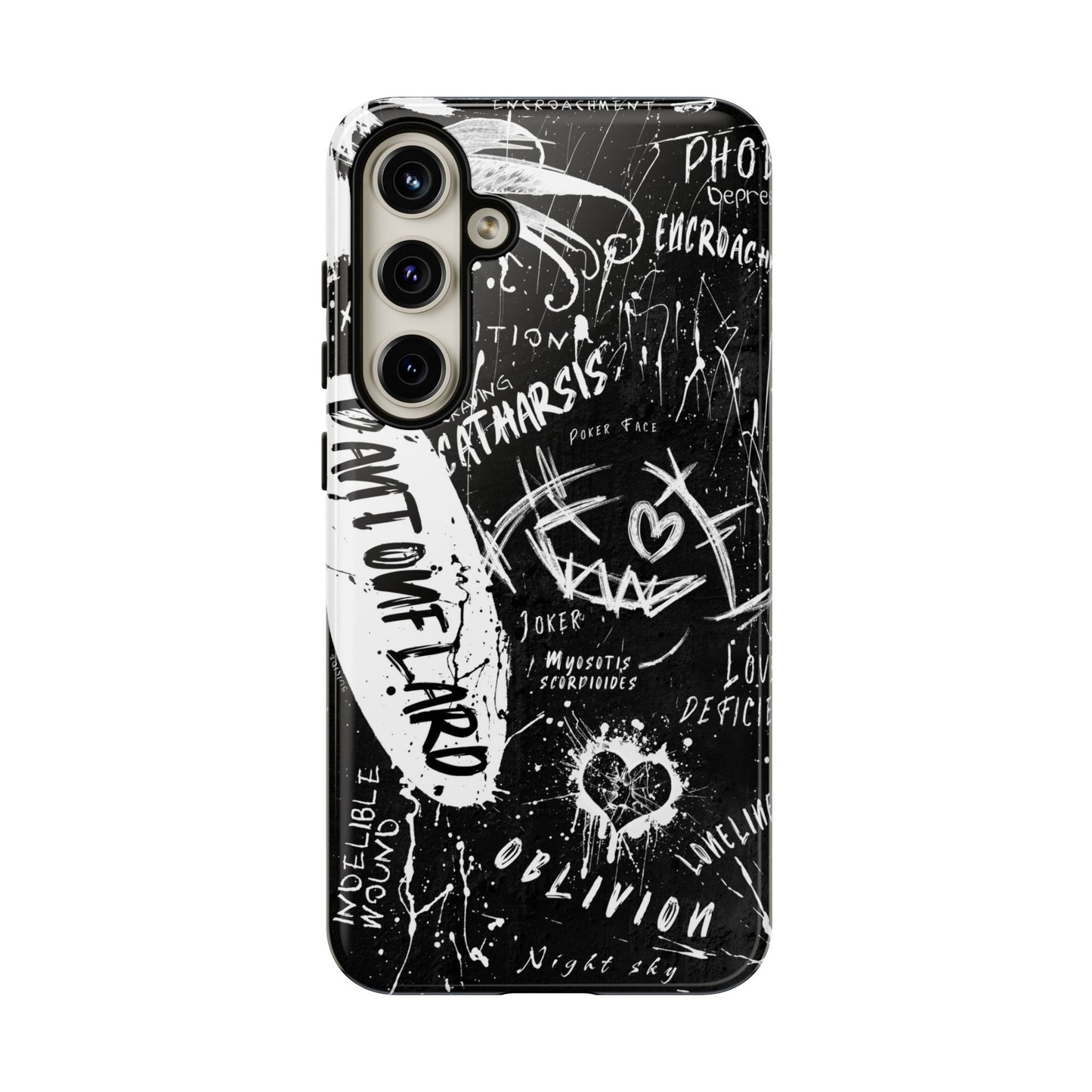 Fundas resistentes: funda atrevida para iPhone, Galaxy, Google Pixel, diseño de grafiti negro, estética urbana, regalo para amantes del arte, accesorios de teléfono modernos, estilo callejero