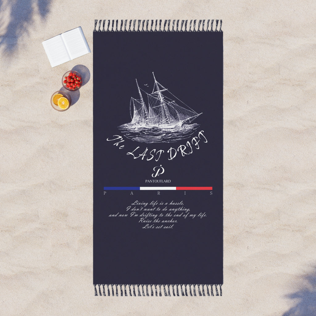 Navy Blue Pantouflard The Last Drift Ship 100% Polyester Boho Beach Cloth