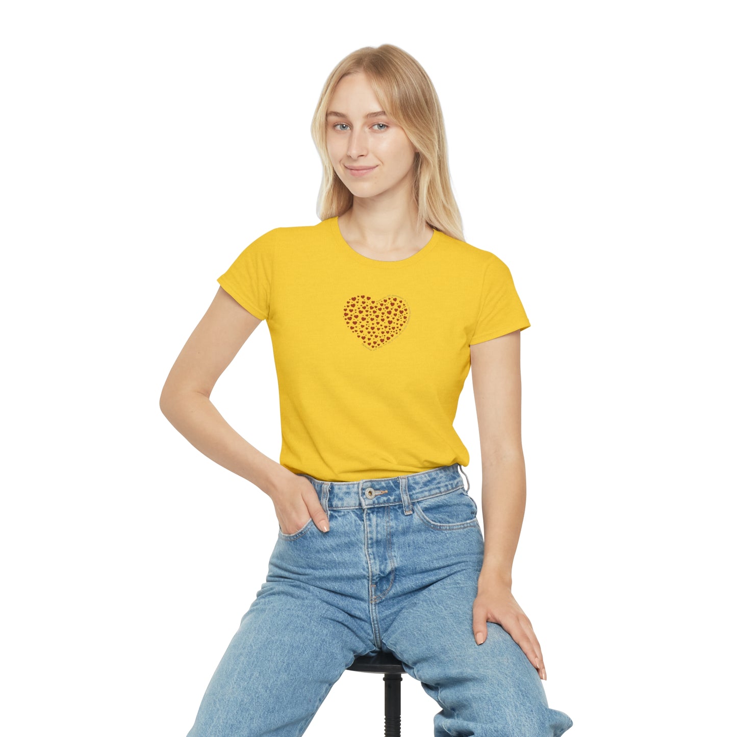 Slim fit Women's T-Shirt (Red Heart)