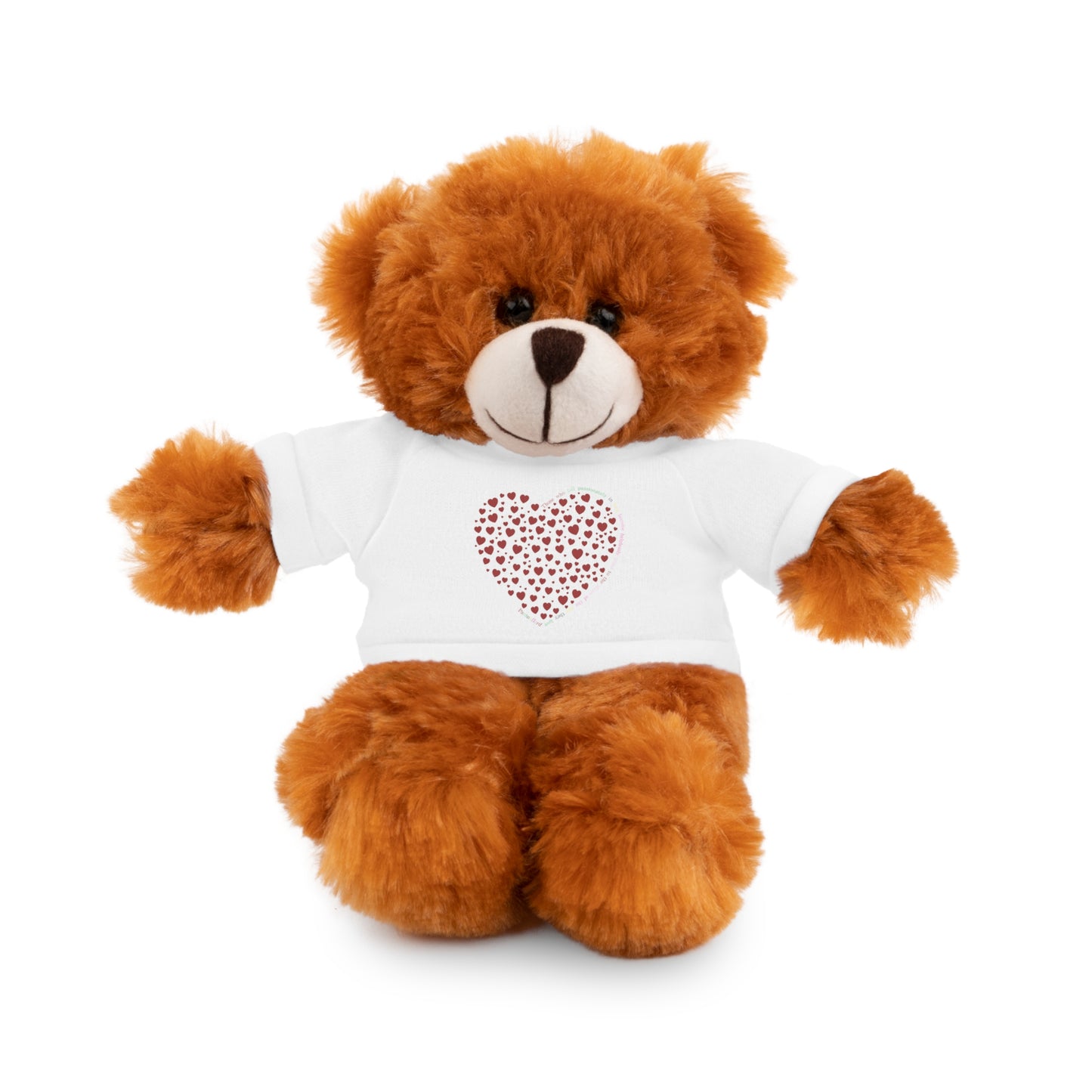 Personalized Stuffed Animal with Red Heart T-Shirt