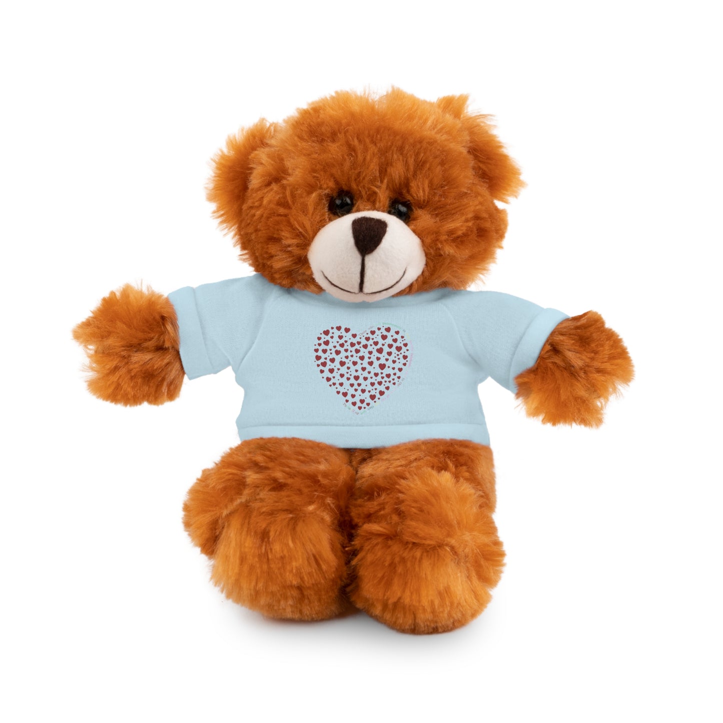 Personalized Stuffed Animal with Red Heart T-Shirt