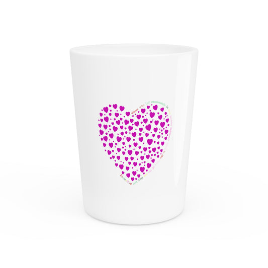 Pink Heart Themed Shot Glass