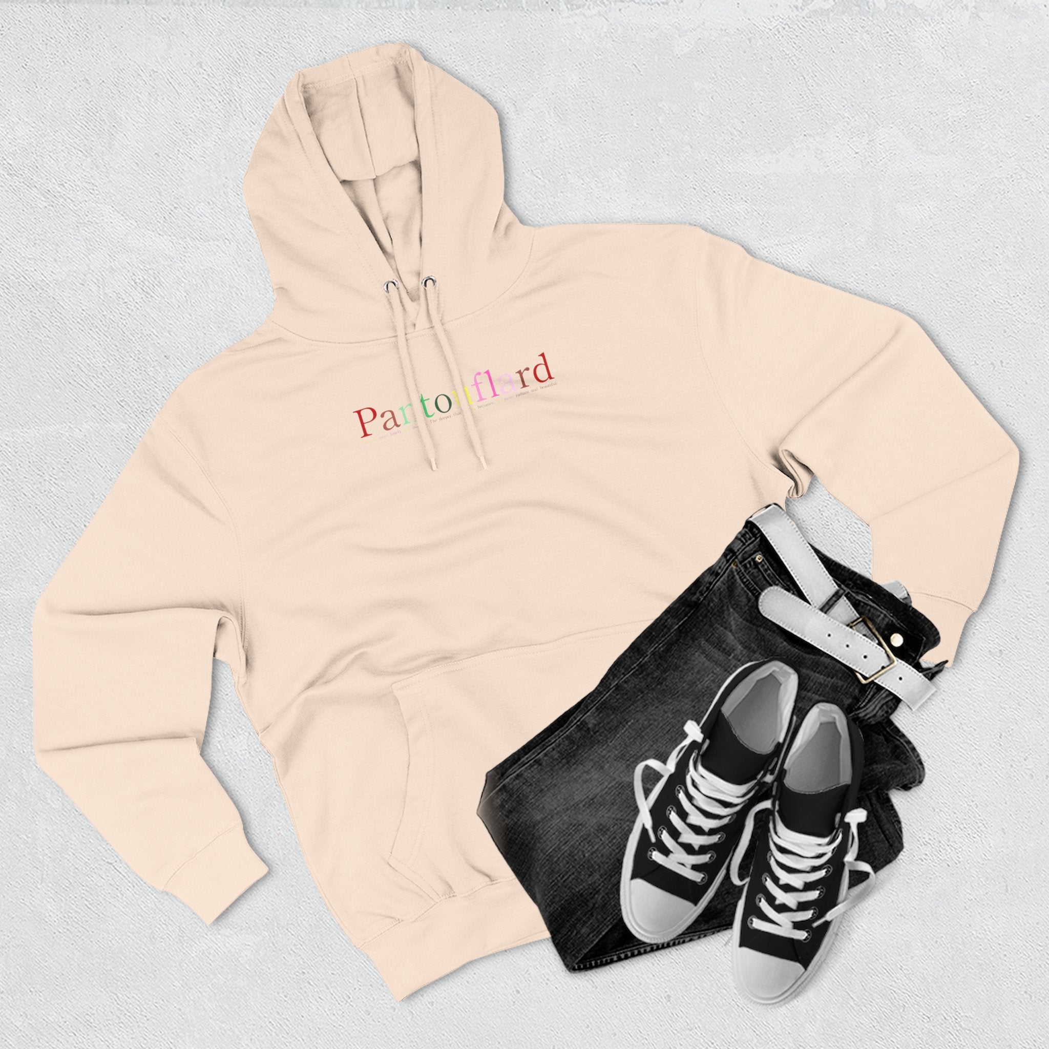 Old Money Aesthetic Premium Hoodie - Pantouflard Colorful Logo (Lane Seven 3-End Fleece)