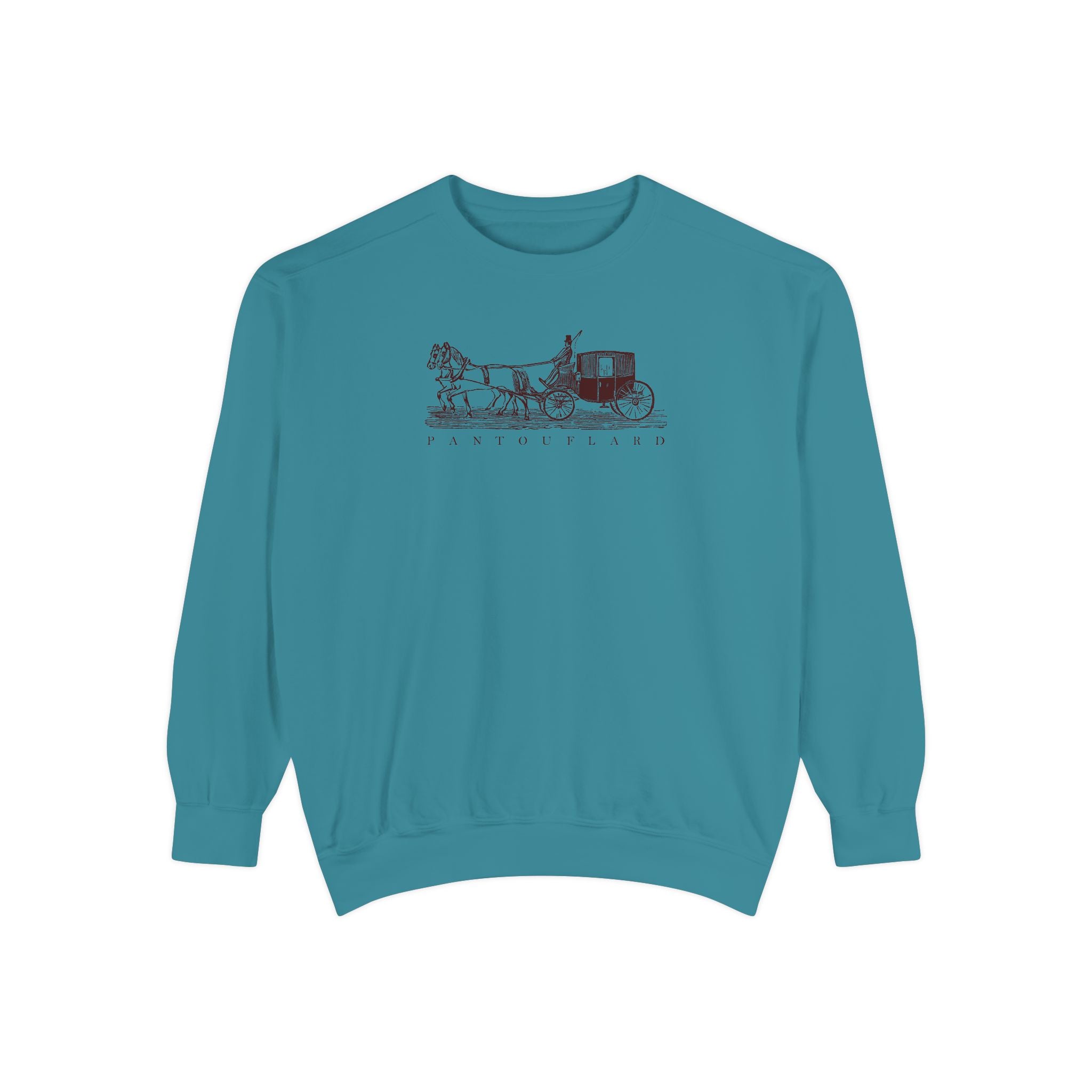 Unisex White Pantouflard Carriage Cotton Blend Sweatshirt