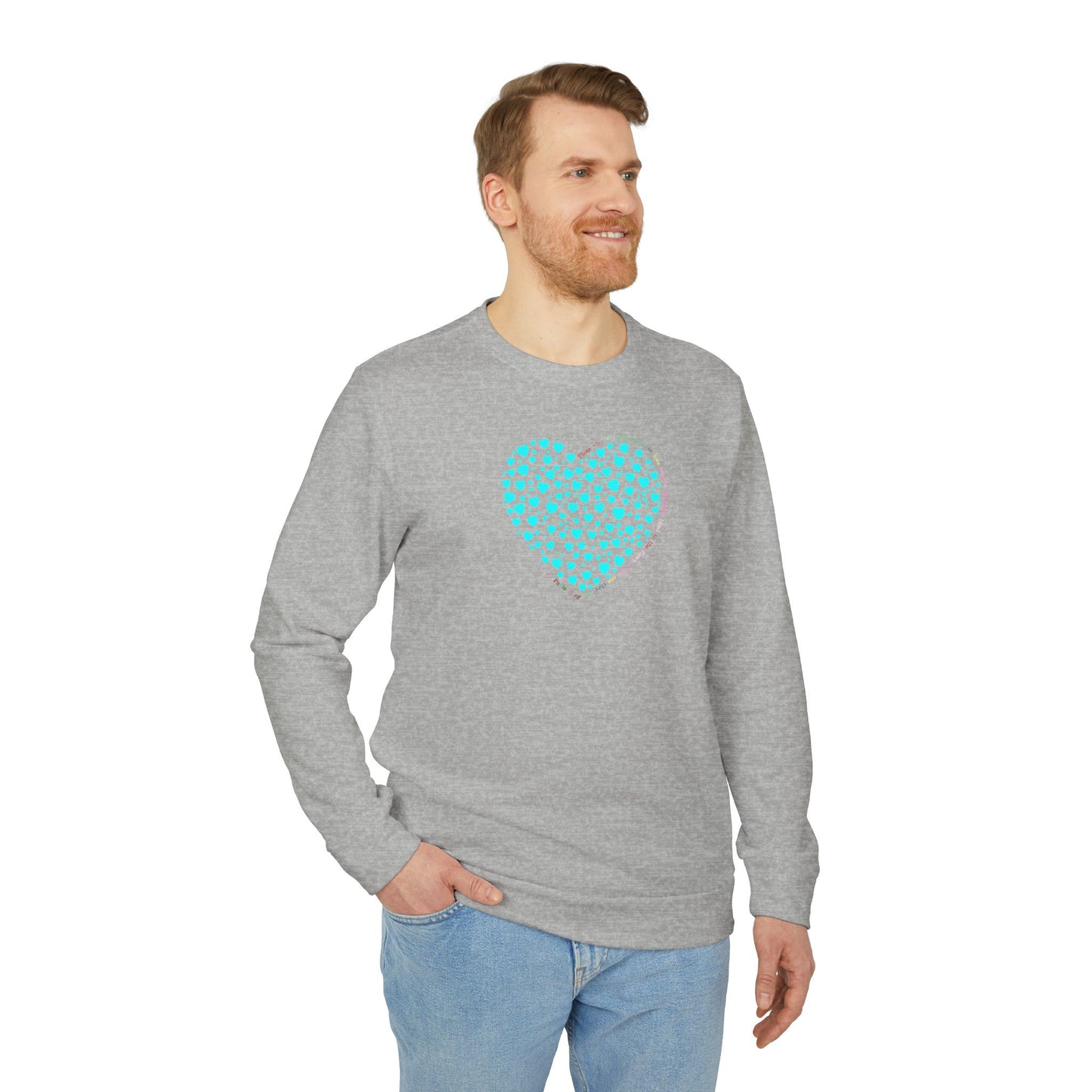 Adidas Unisex  Crewneck Sweatshirt with Mint Heart Design