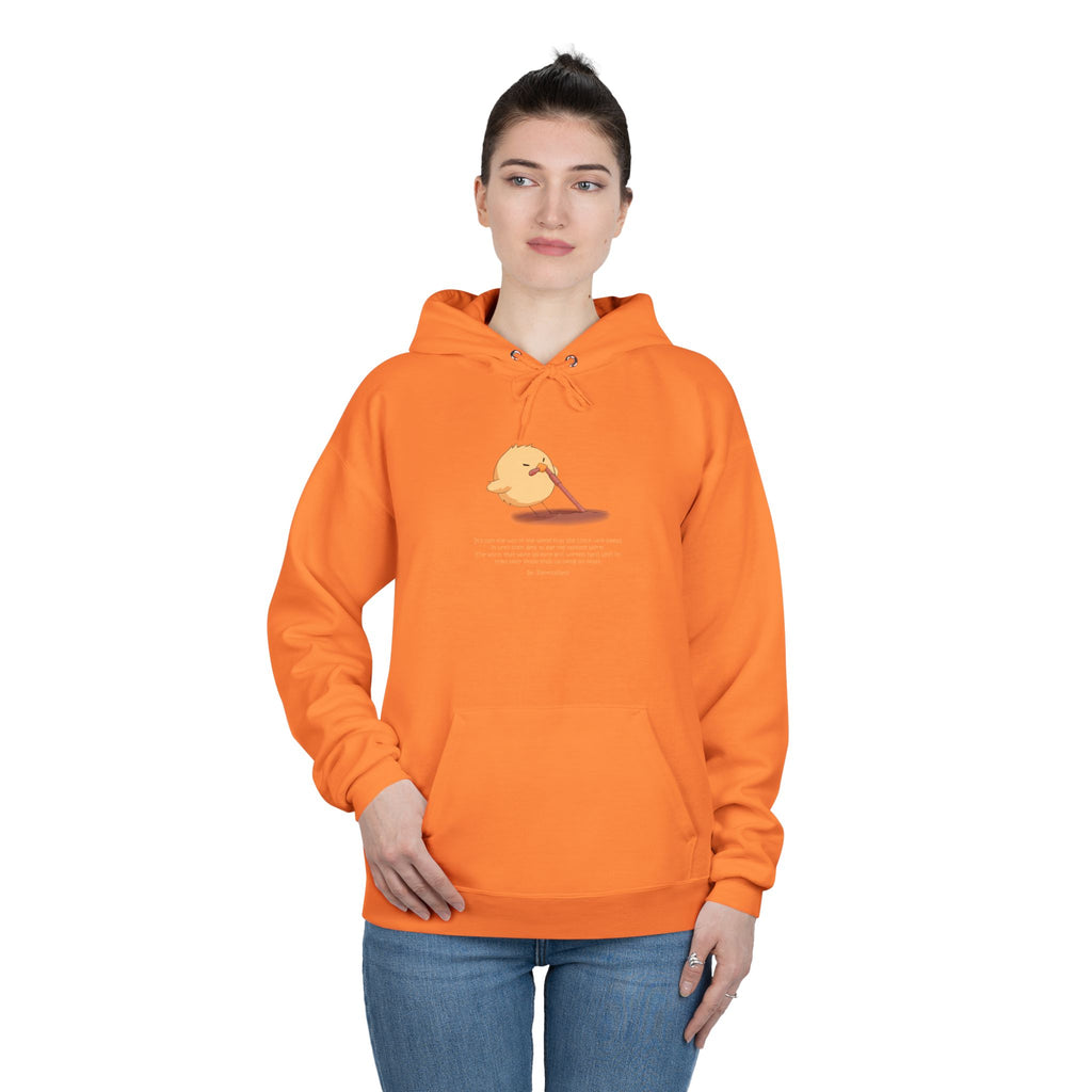 Unisex Light Blue Pantouflard Chick Cotton Blend Pullover Hoodie
