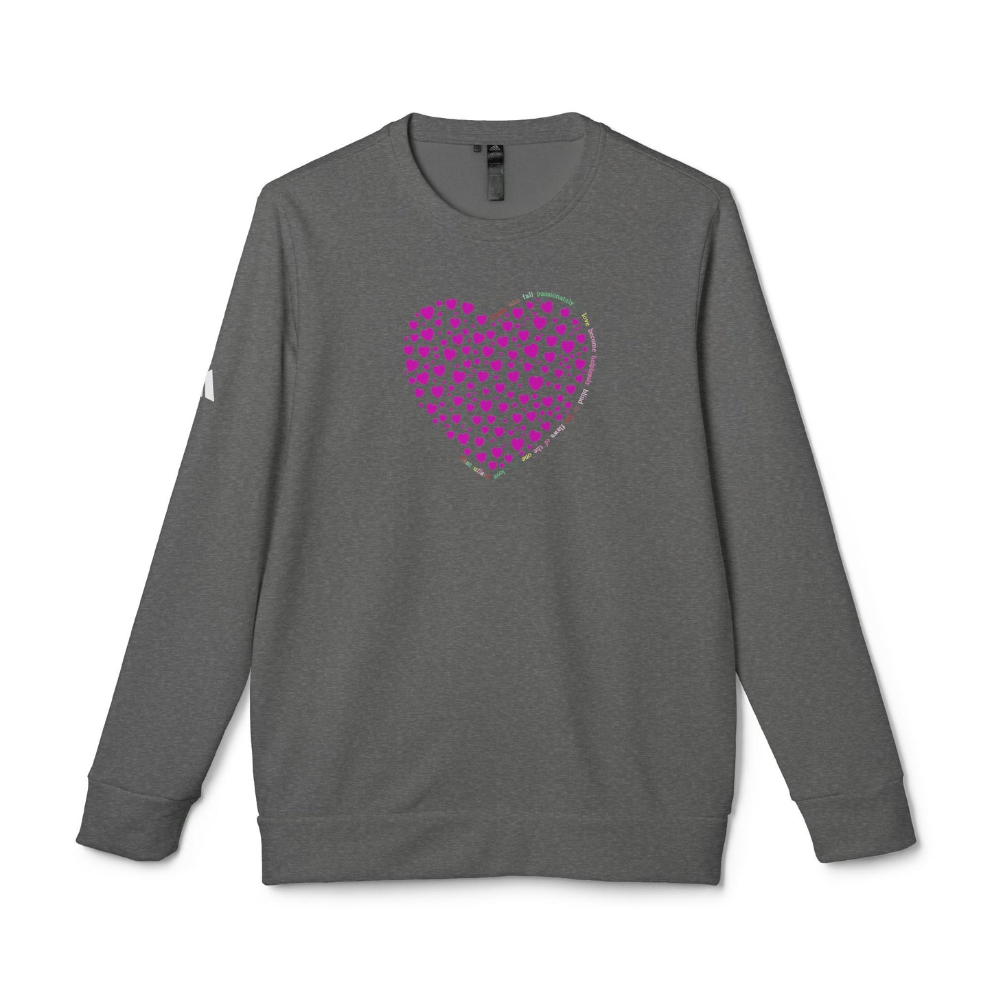 Adidas Unisex  Crewneck Sweatshirt with Pink Heart Design