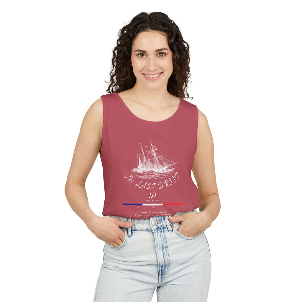 Unisex Black Last Drift Cotton Garment-Dyed Tank Top