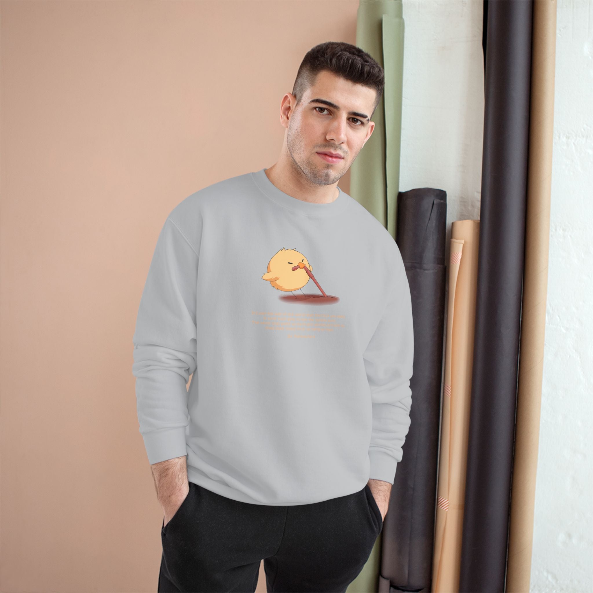 Early Bird Parody Champion Sweatshirt | Sarcastic "Late Sleeper" Quote Crewneck | The Early Worm Gets Eaten Graphic | Oversized Fit (S-3XL)