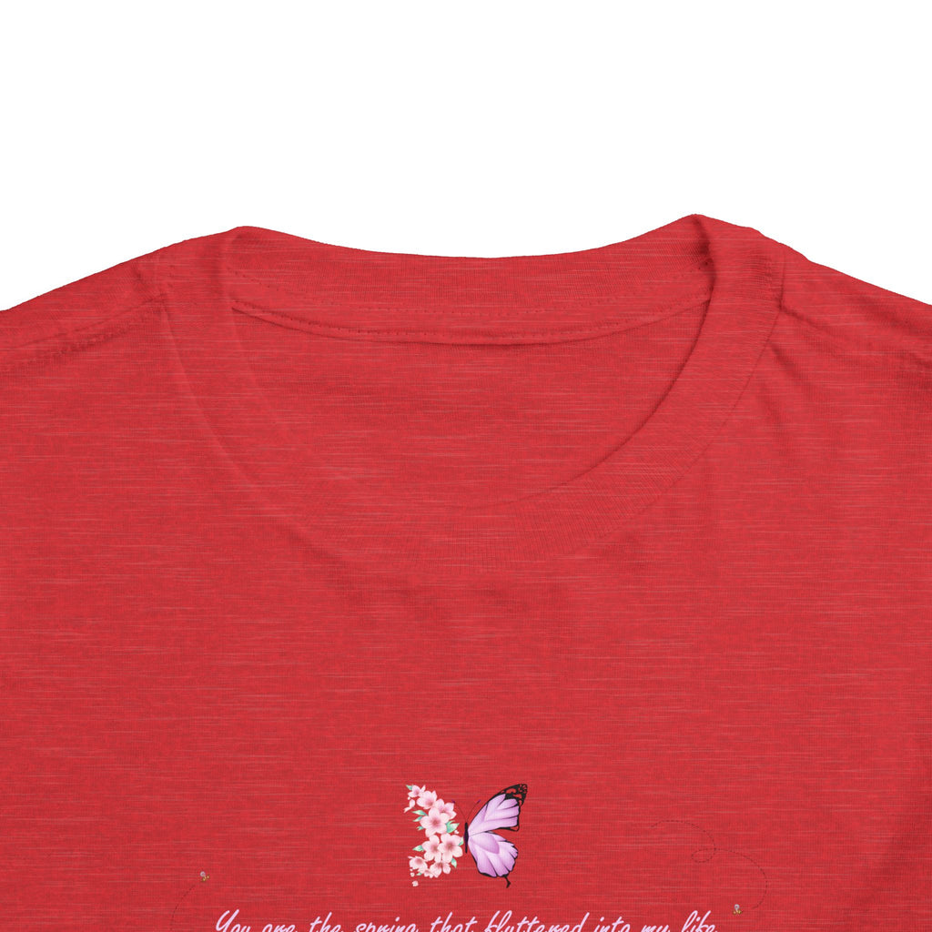 Toddler Yellow Floral Butterfly Spring Quote 100% Cotton Short Sleeve Tee