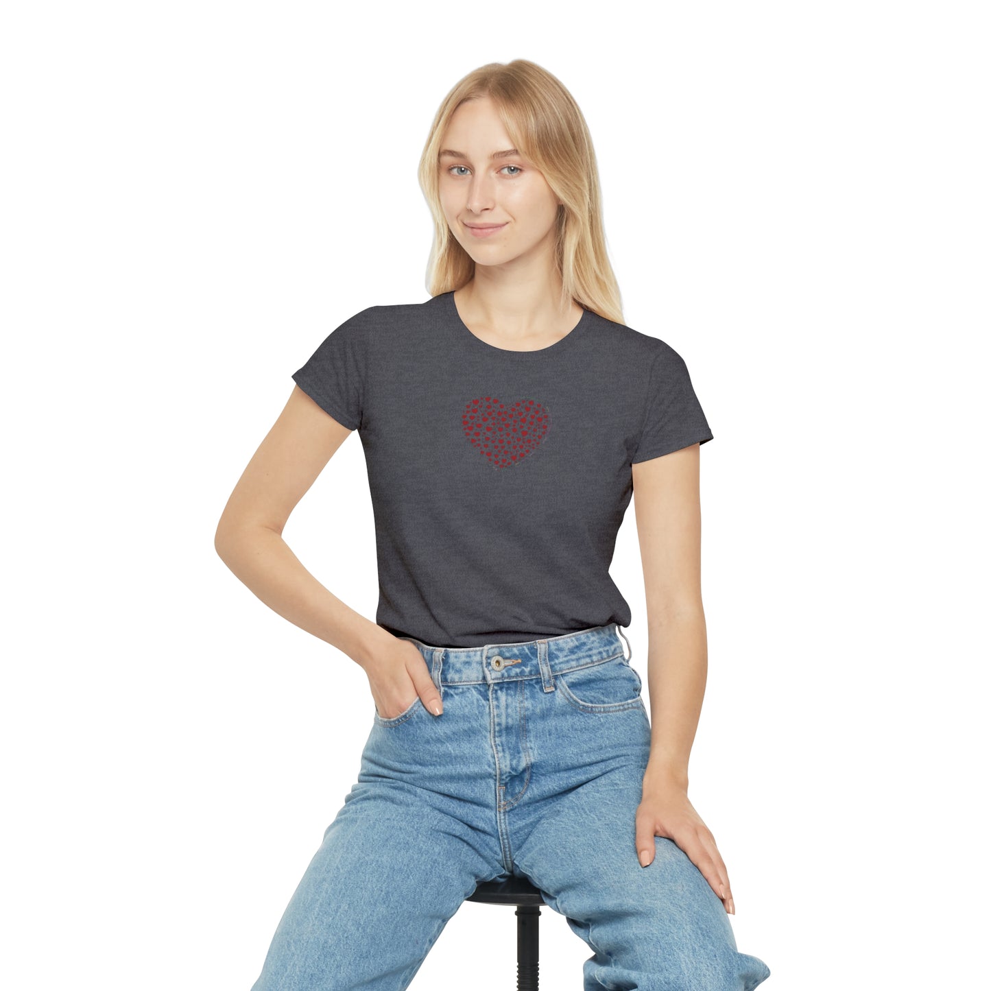 Slim fit Women's T-Shirt (Red Heart)
