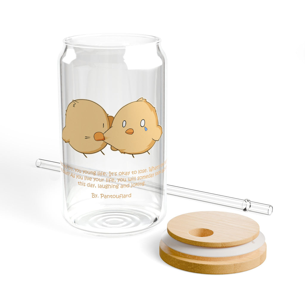 Clear Pantouflard Playful Biting Chicks Tempered Glass Sipper