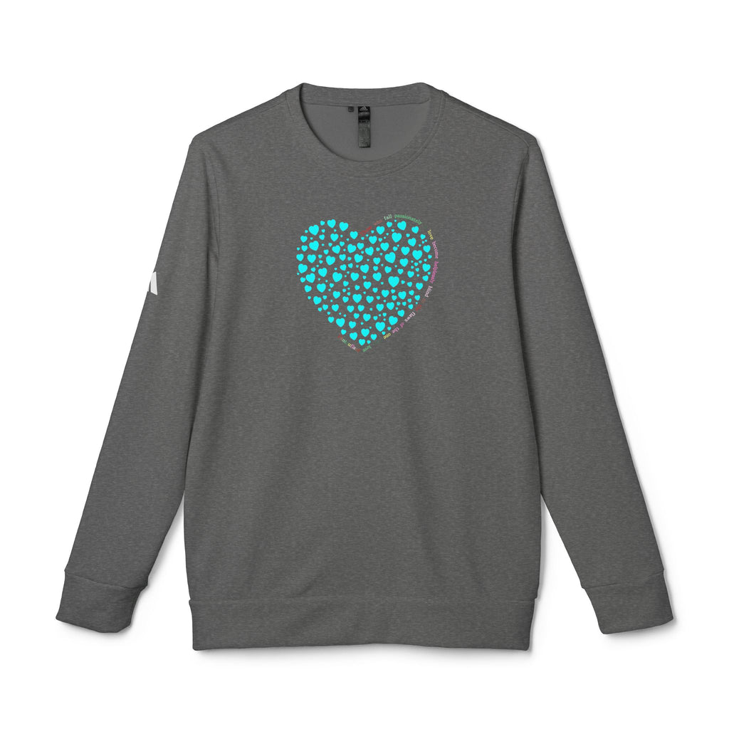 Adidas® Unisex-Sweatshirt mit Rundhalsausschnitt und mintfarbenem Herzdesign