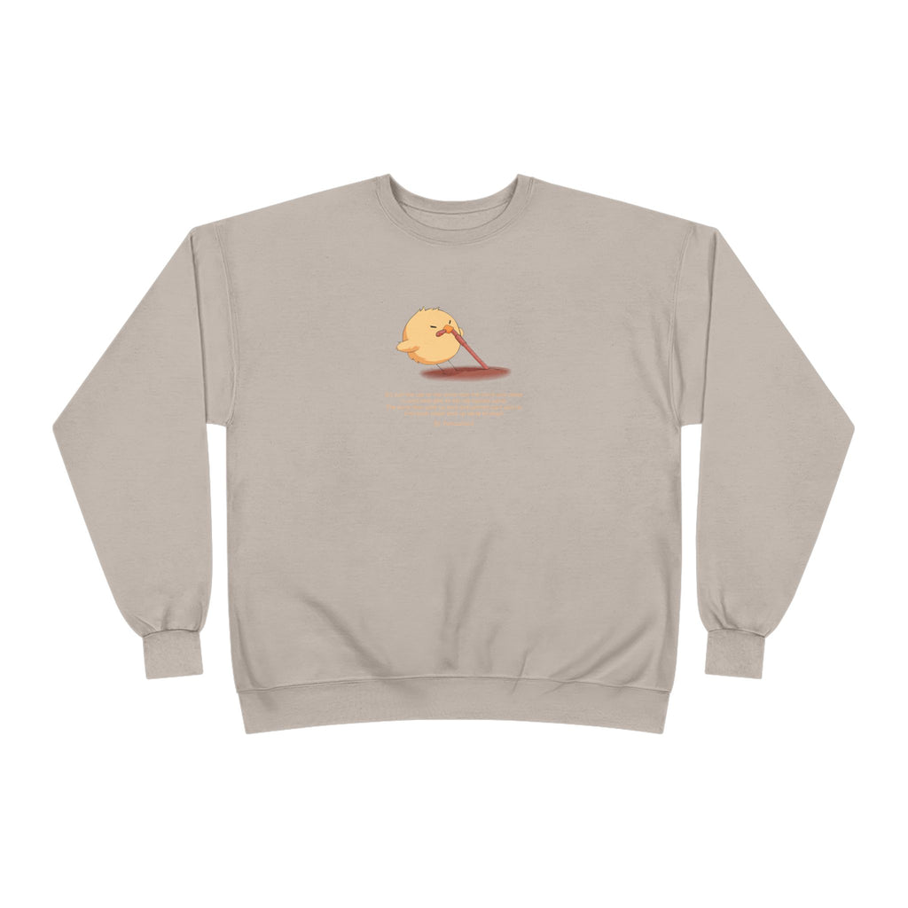Funny Early Bird Parody Sweatshirt | "The Late Bird Gets The Feast" Sarcastic Quote | Hanes Soft Eco-Fleece Pullover (S-3XL)