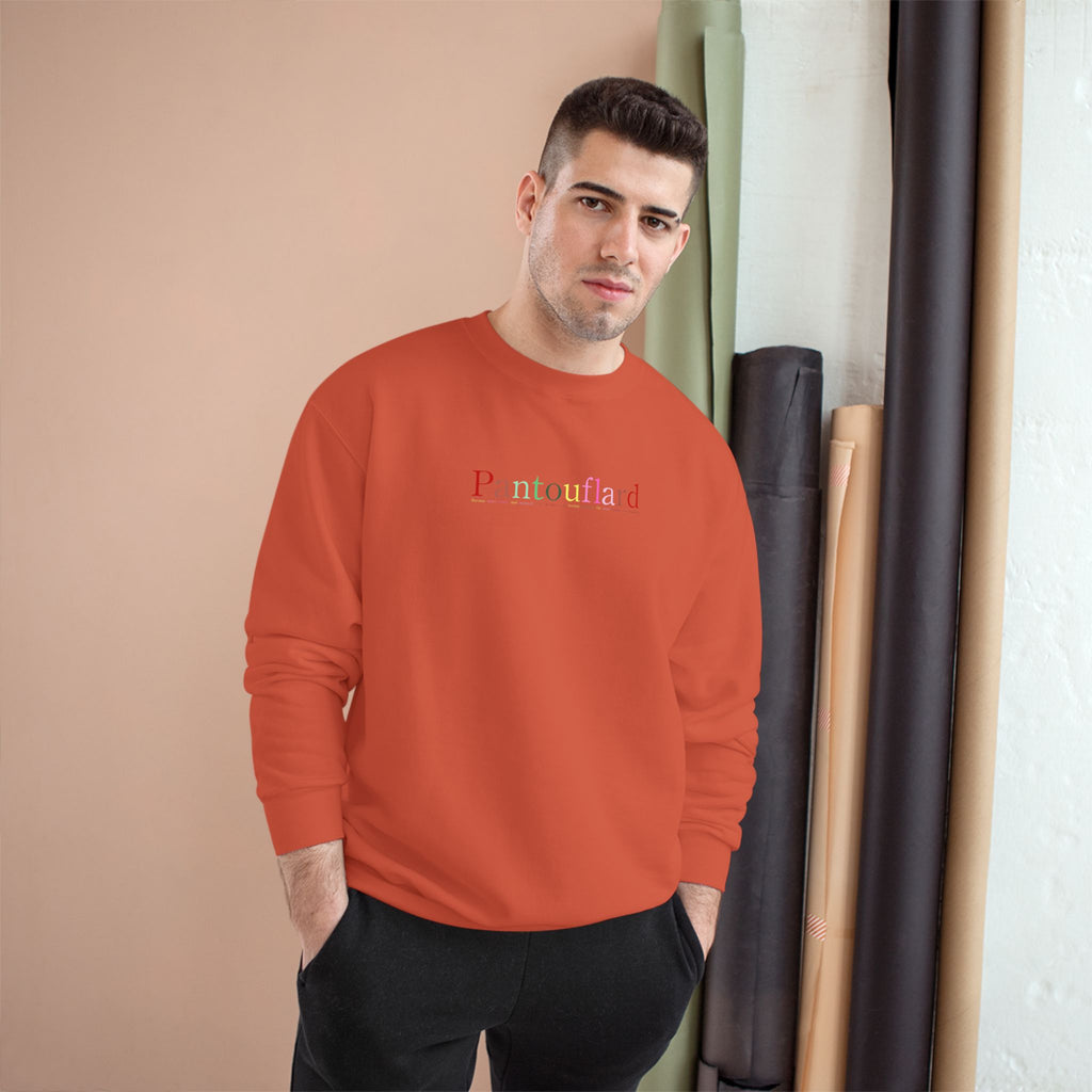 Old Money Aesthetic Champion Crewneck - Pantouflard Pastel Logo (Sustainable Eco-Fleece Sweatshirt)