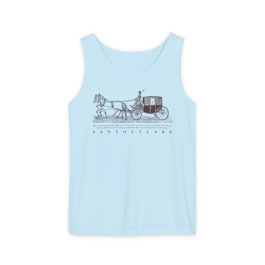 Unisex Brick Red Pantouflard Carriage Cotton Garment-Dyed Tank Top