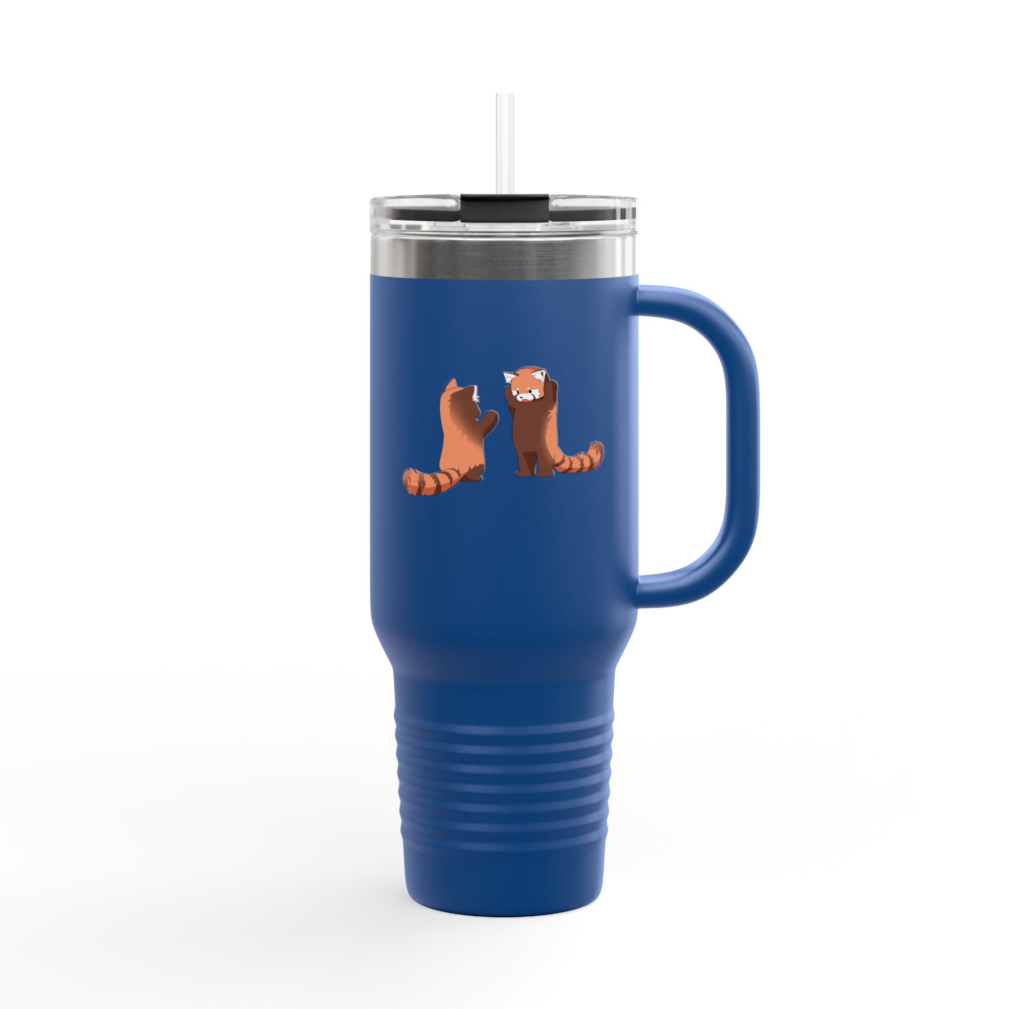 Olive Green Cute Standing Red Pandas 40oz Stainless Steel Insulated Travel Mug