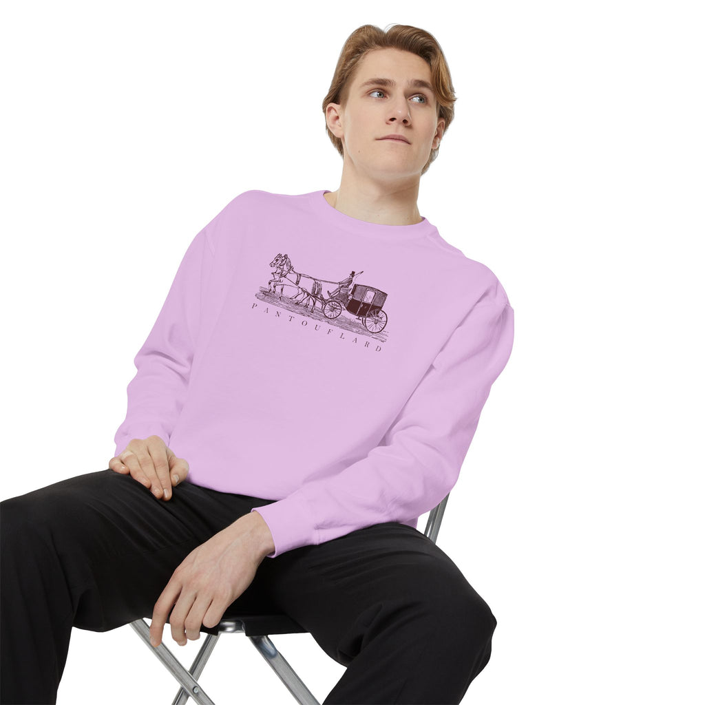 Unisex White Pantouflard Carriage Cotton Blend Sweatshirt