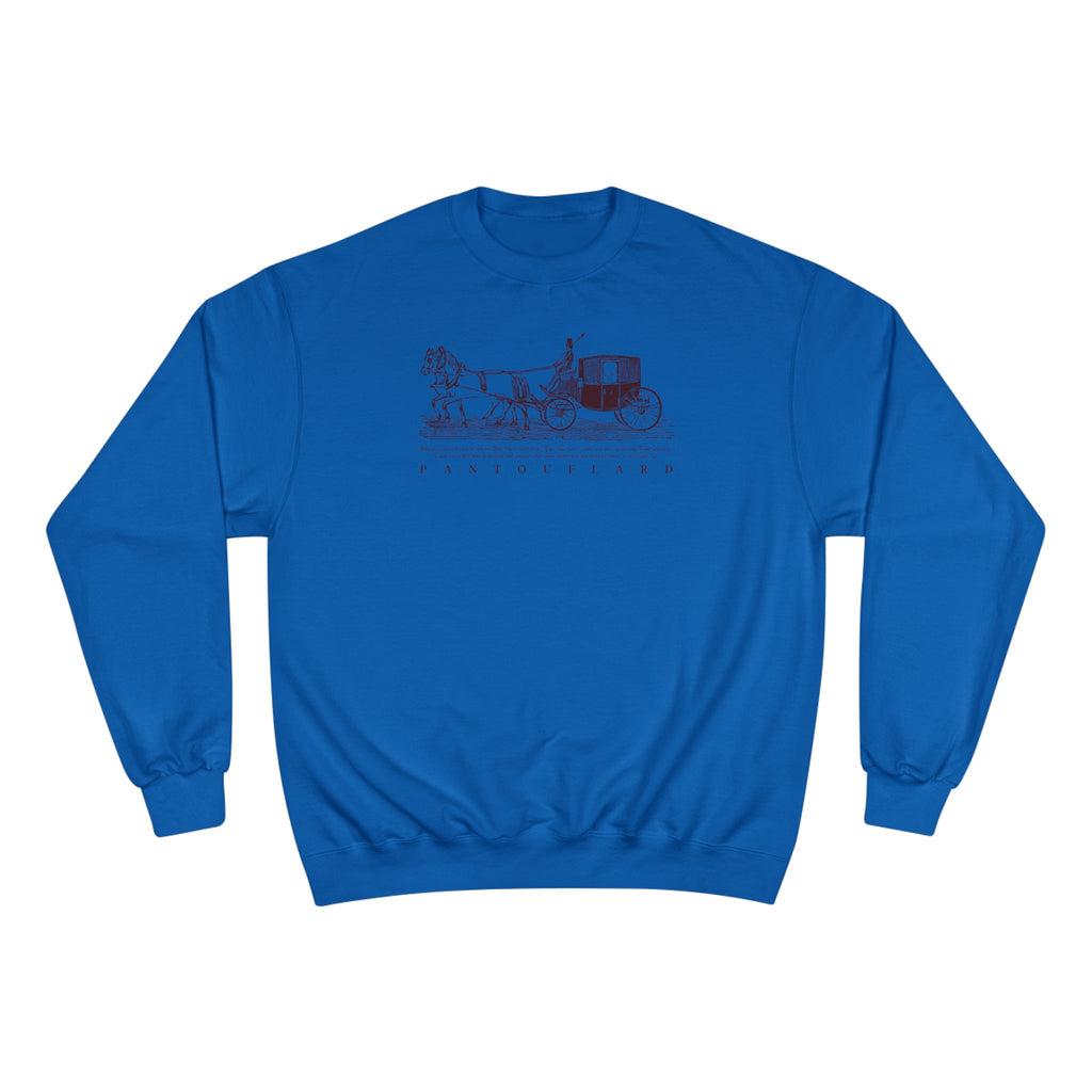 Old Money Equestrian Champion Crewneck - Royal Burgundy Carriage (Authentic Varsity Heritage)