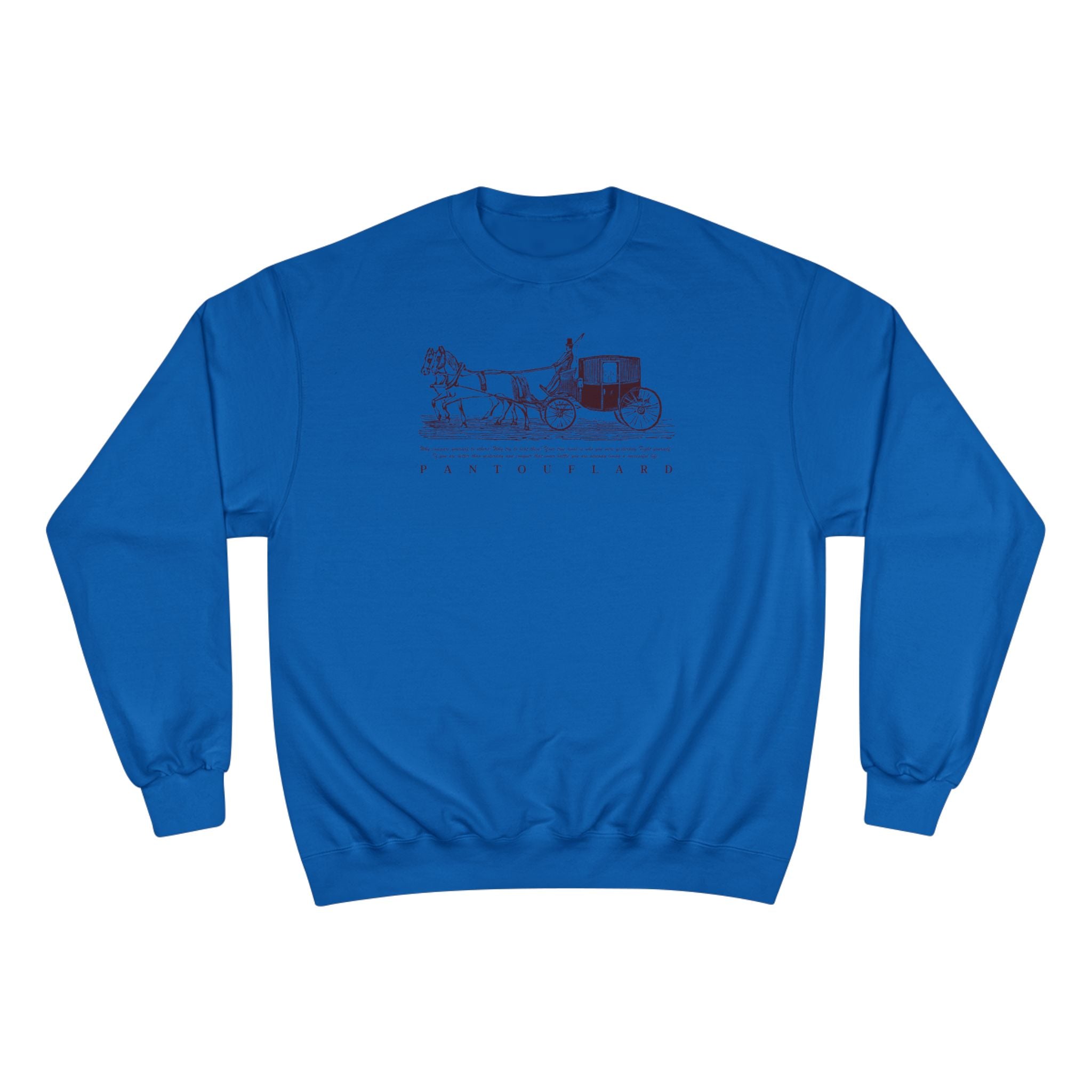 Old Money Equestrian Champion Crewneck - Royal Burgundy Carriage (Authentic Varsity Heritage)