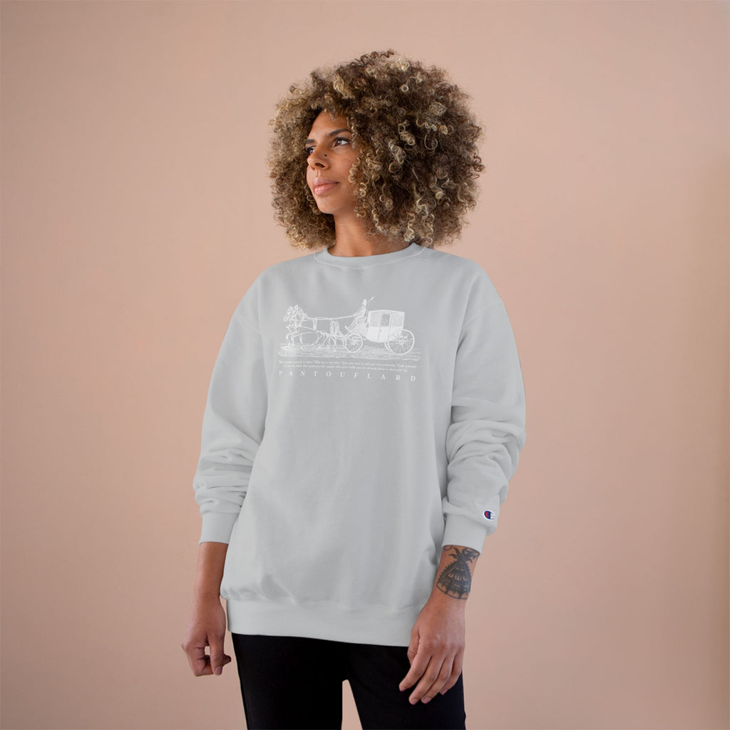 Old Money Equestrian Champion Crewneck - Royal White Carriage (Authentic Varsity Streetwear)