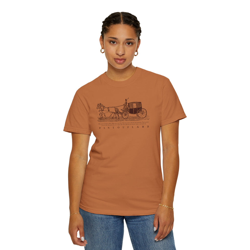 Unisex Burnt Orange Vintage Horse Carriage 100% Cotton T-shirt