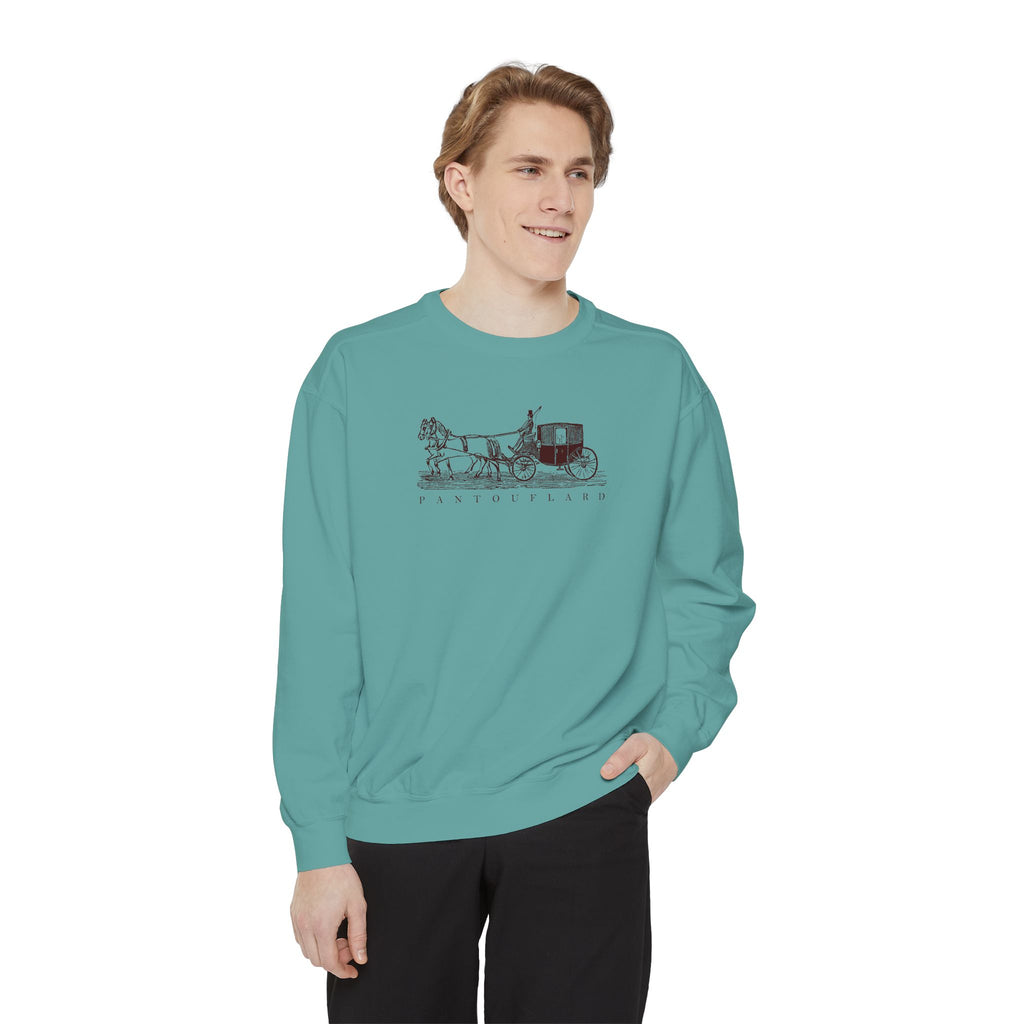 Unisex White Pantouflard Carriage Cotton Blend Sweatshirt