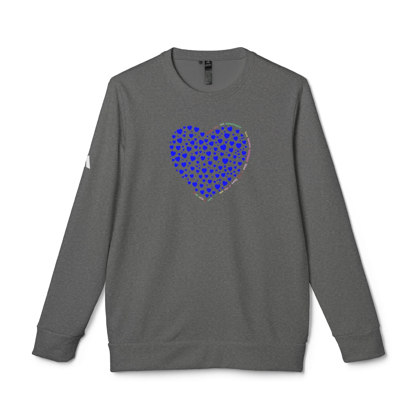 Adidas Unisex  Crewneck Sweatshirt with Blue Heart Design