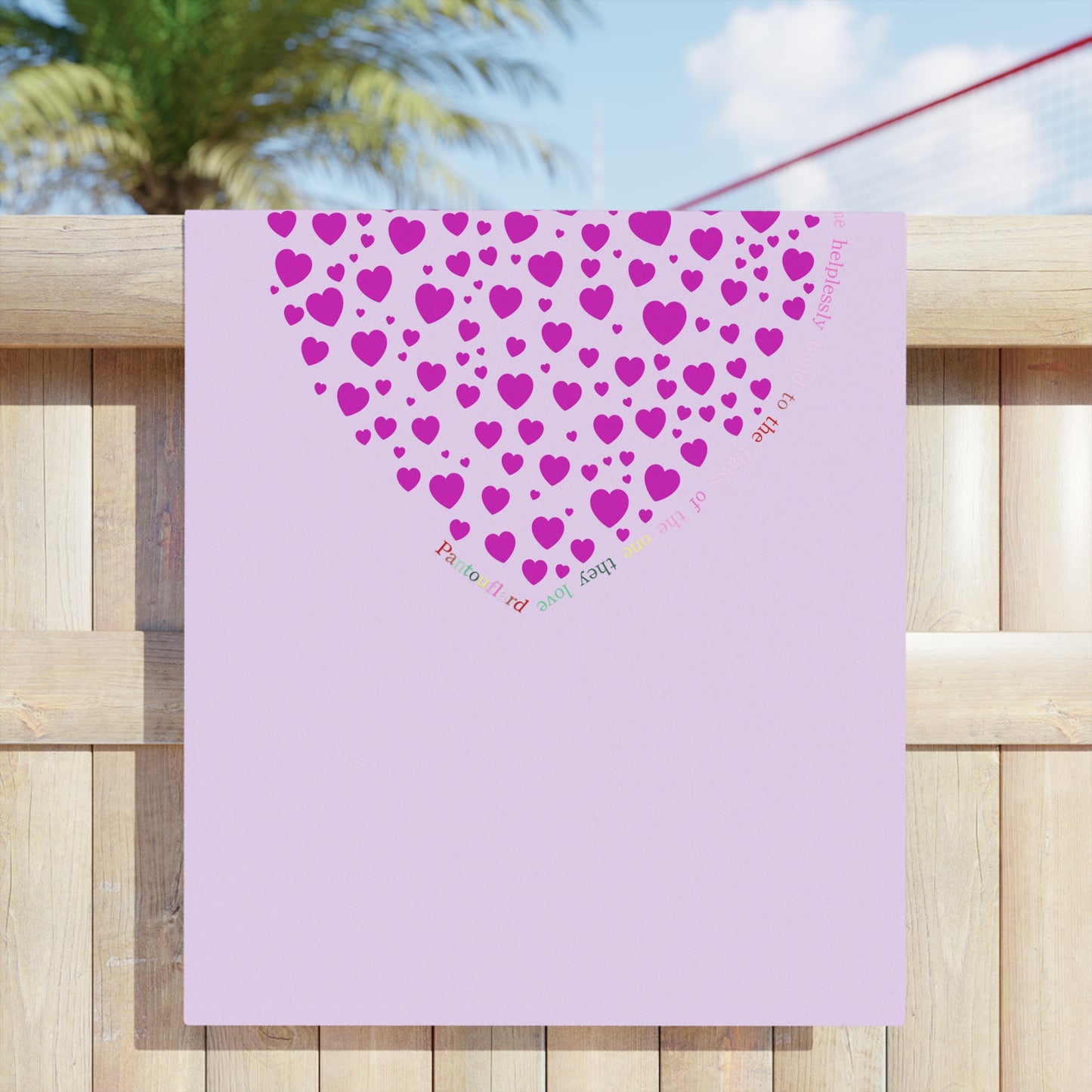 Beach Towels with Pink Heart Design , Cute Summer Accessories, Beach Day Essentials