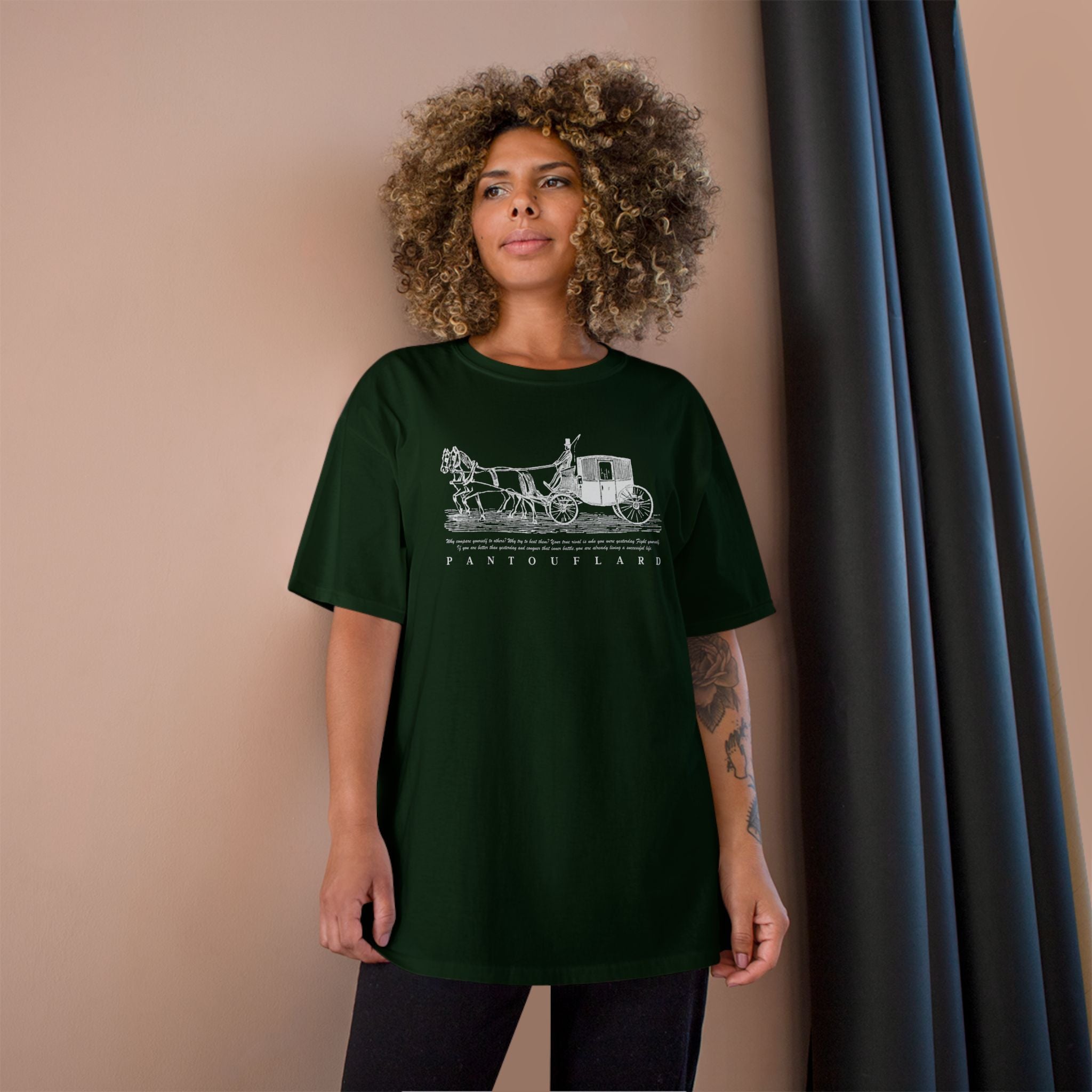 Unisex Charcoal Champion Vintage Carriage 100% Cotton T-Shirt