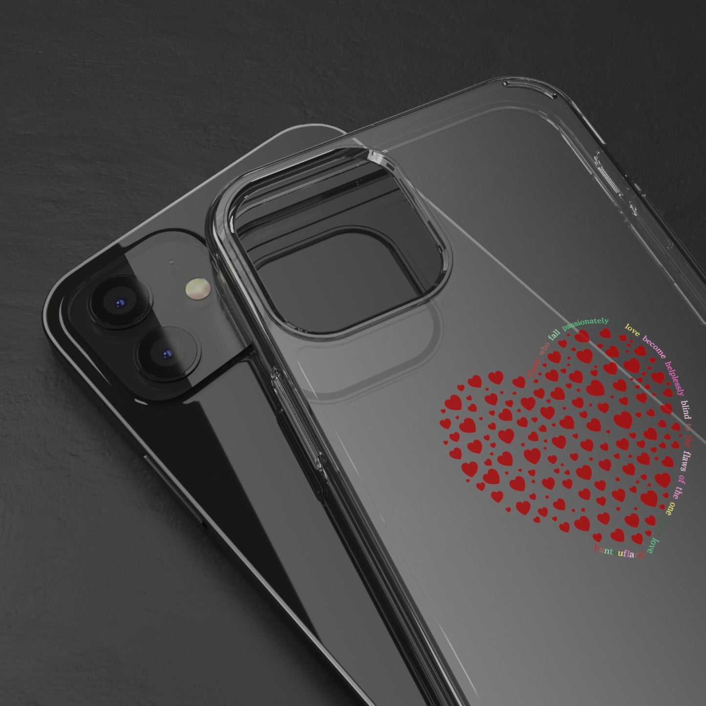 Red Heart Clear Phone Case