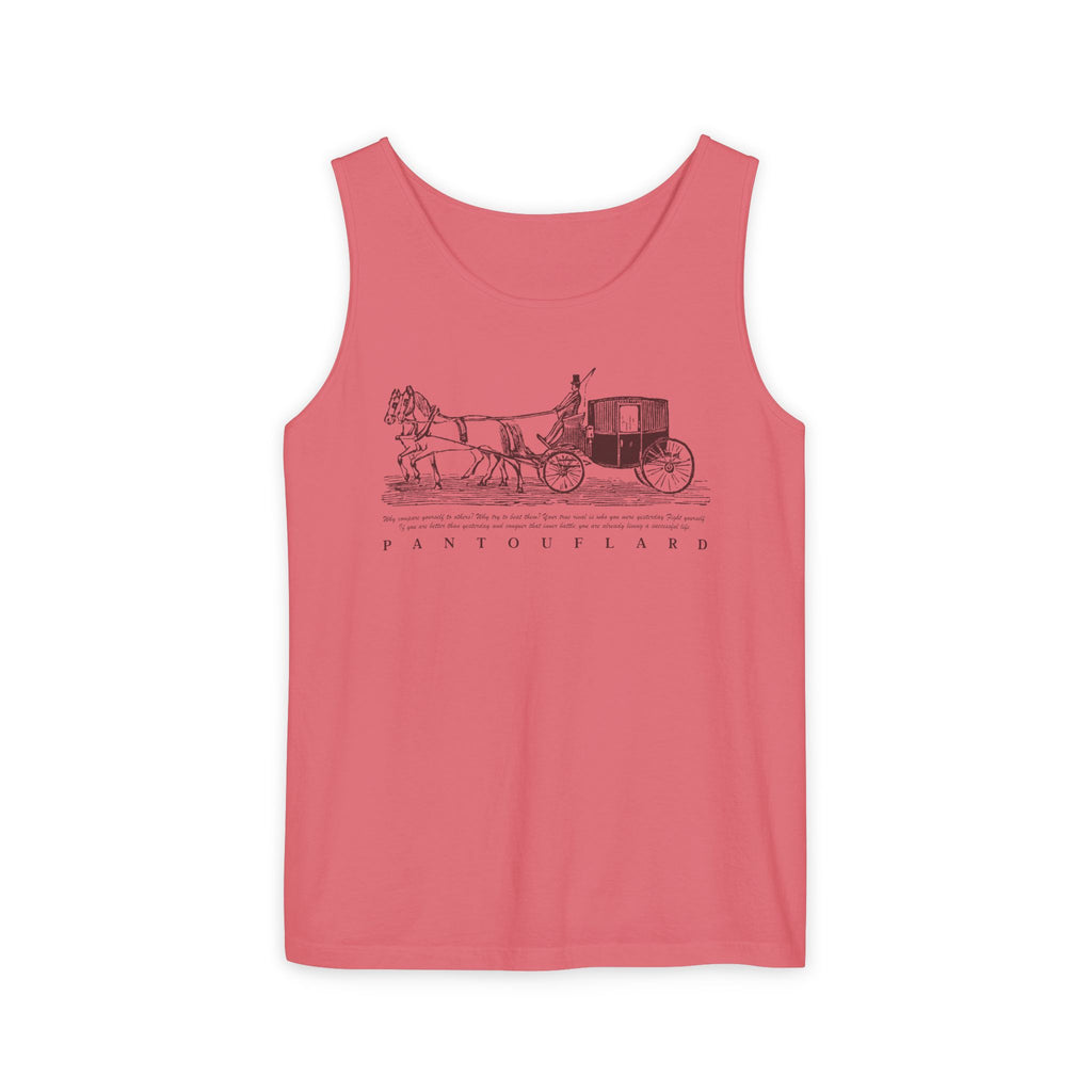 Unisex Brick Red Pantouflard Carriage Cotton Garment-Dyed Tank Top
