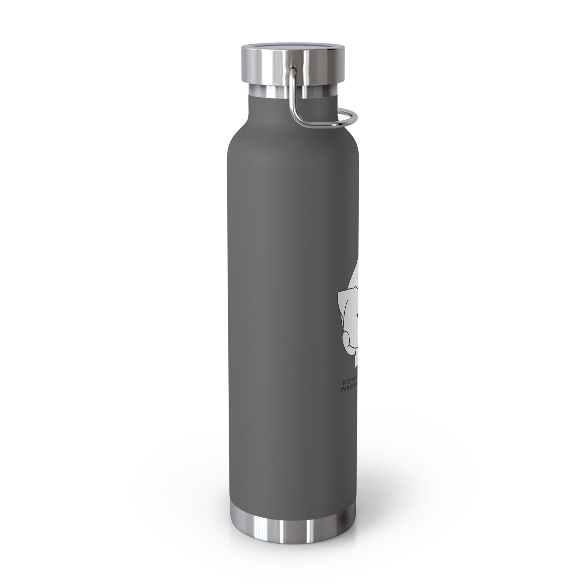Navy Blue Cute Biting Cats Quote 22oz Copper Vacuum Insulated Bottle