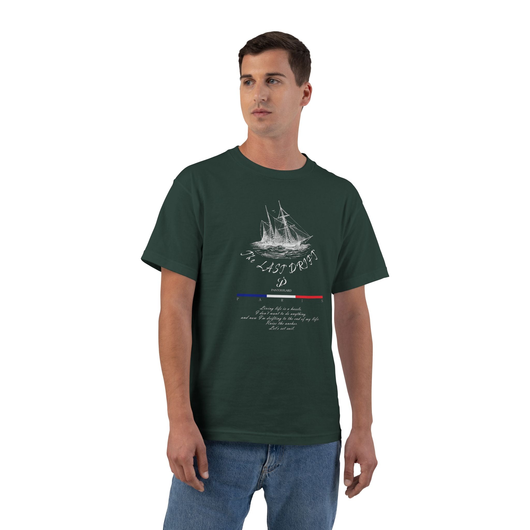 Unisex Black Hanes Vintage Ship Graphic 100% Cotton T-Shirt