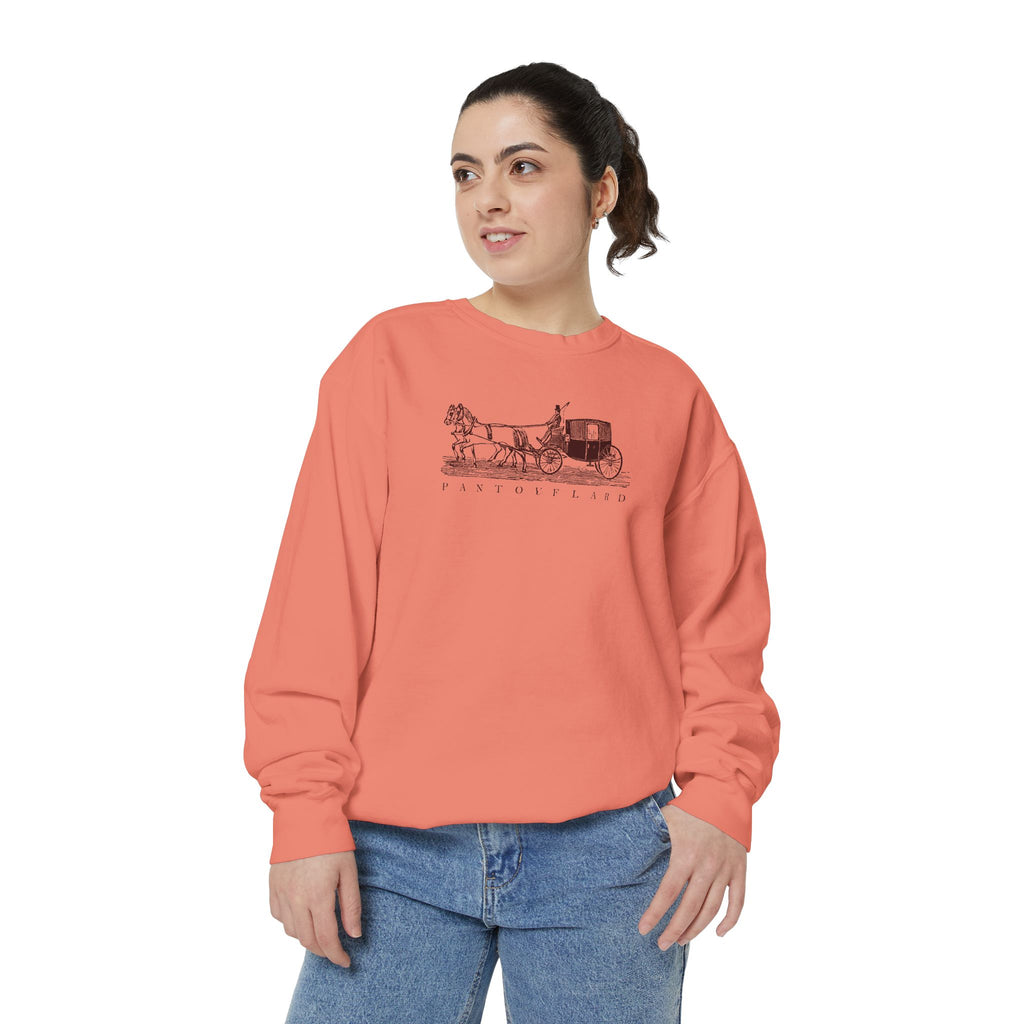 Unisex White Pantouflard Carriage Cotton Blend Sweatshirt