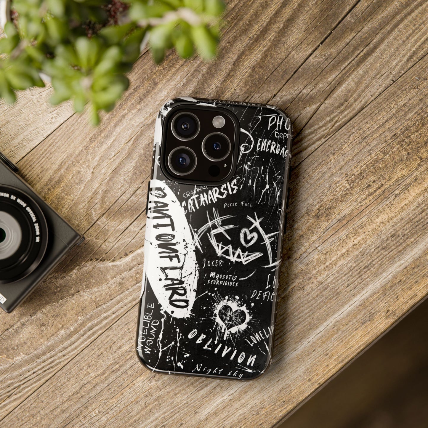Fundas resistentes: funda atrevida para iPhone, Galaxy, Google Pixel, diseño de grafiti negro, estética urbana, regalo para amantes del arte, accesorios de teléfono modernos, estilo callejero