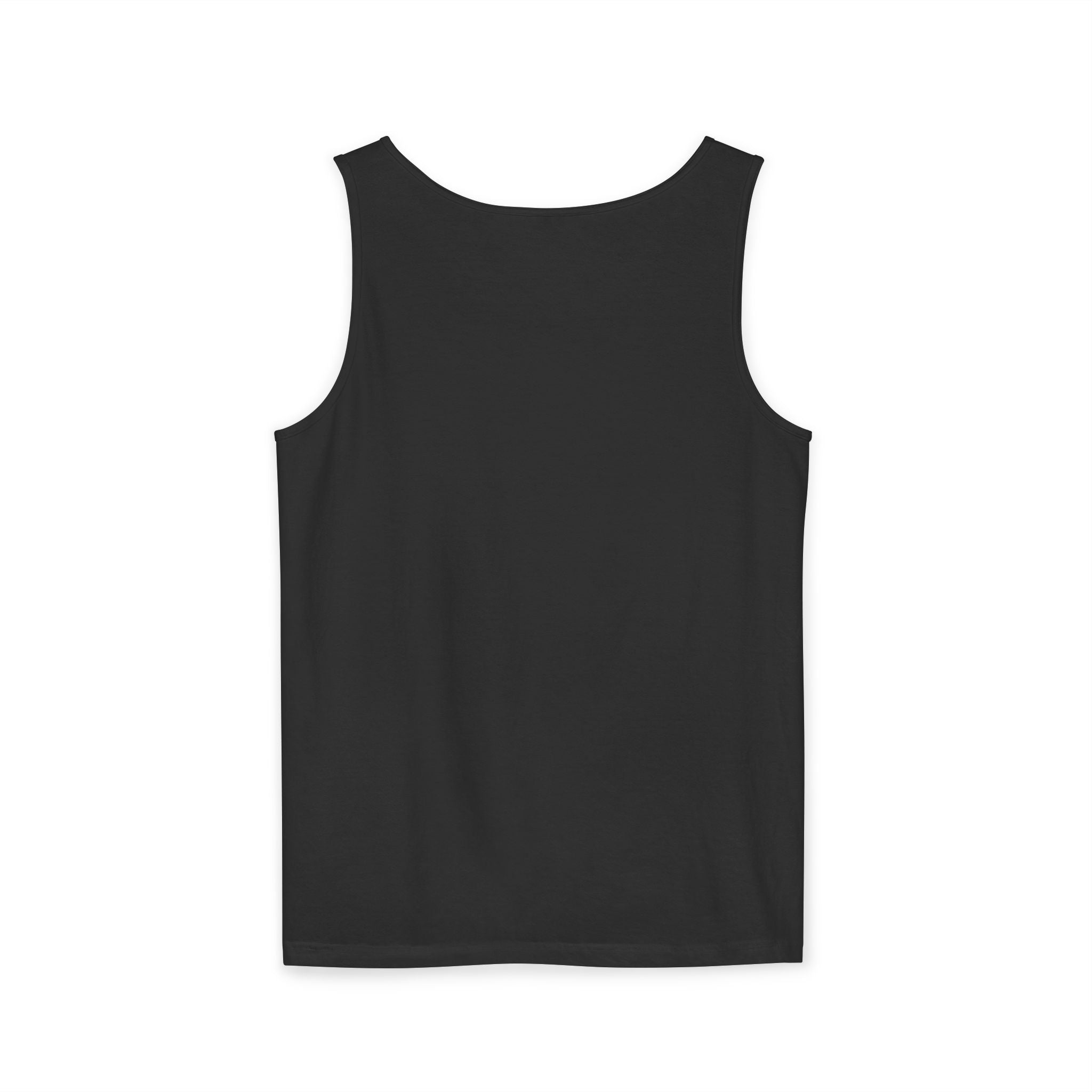 Unisex Black Pantouflard Carriage Cotton Garment-Dyed Tank Top