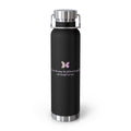 Navy Blue Romantic Floral Butterfly Quote 22oz Copper Vacuum Insulated Bottle
