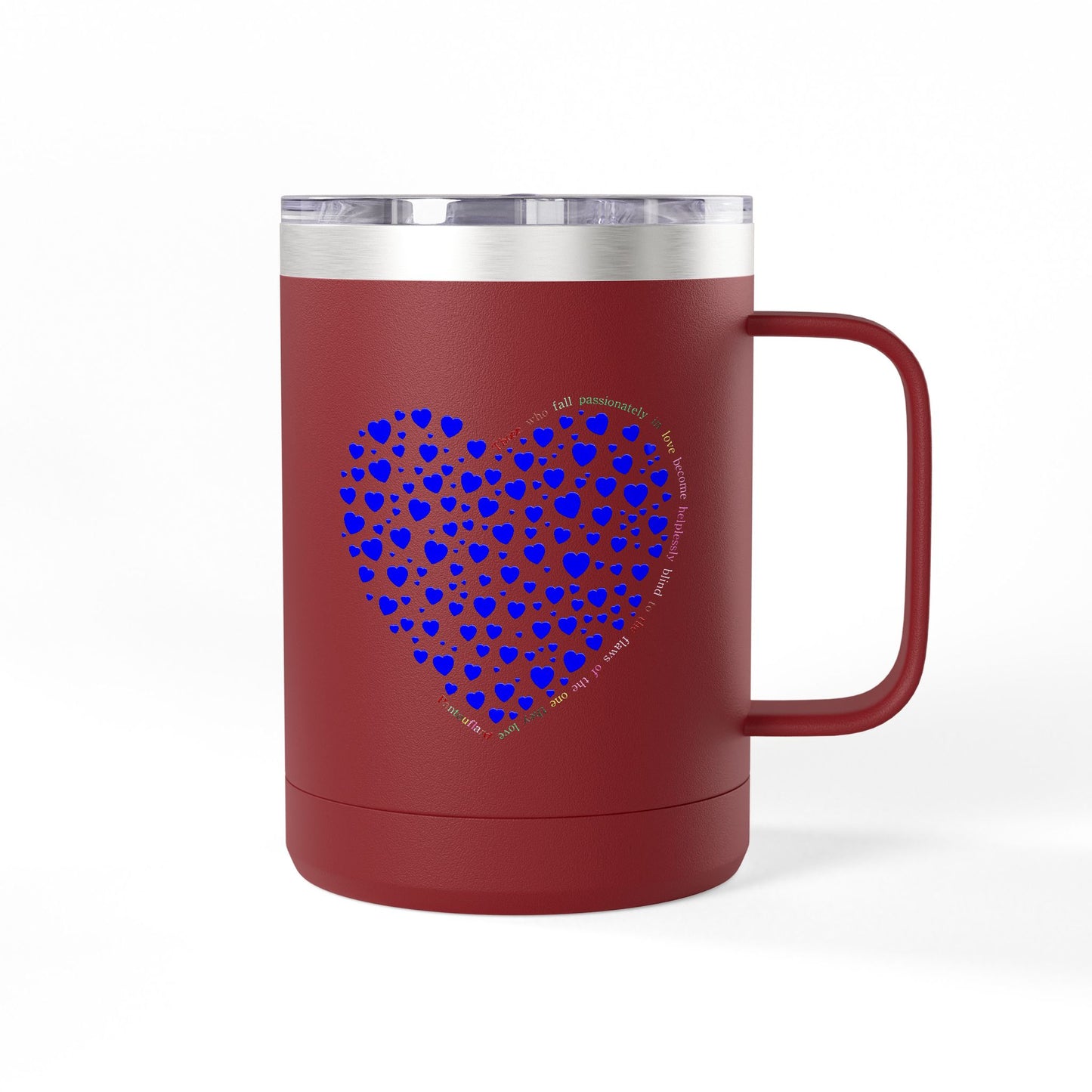 Blue Heart Coffee Mug Tumbler, Personalized Mug