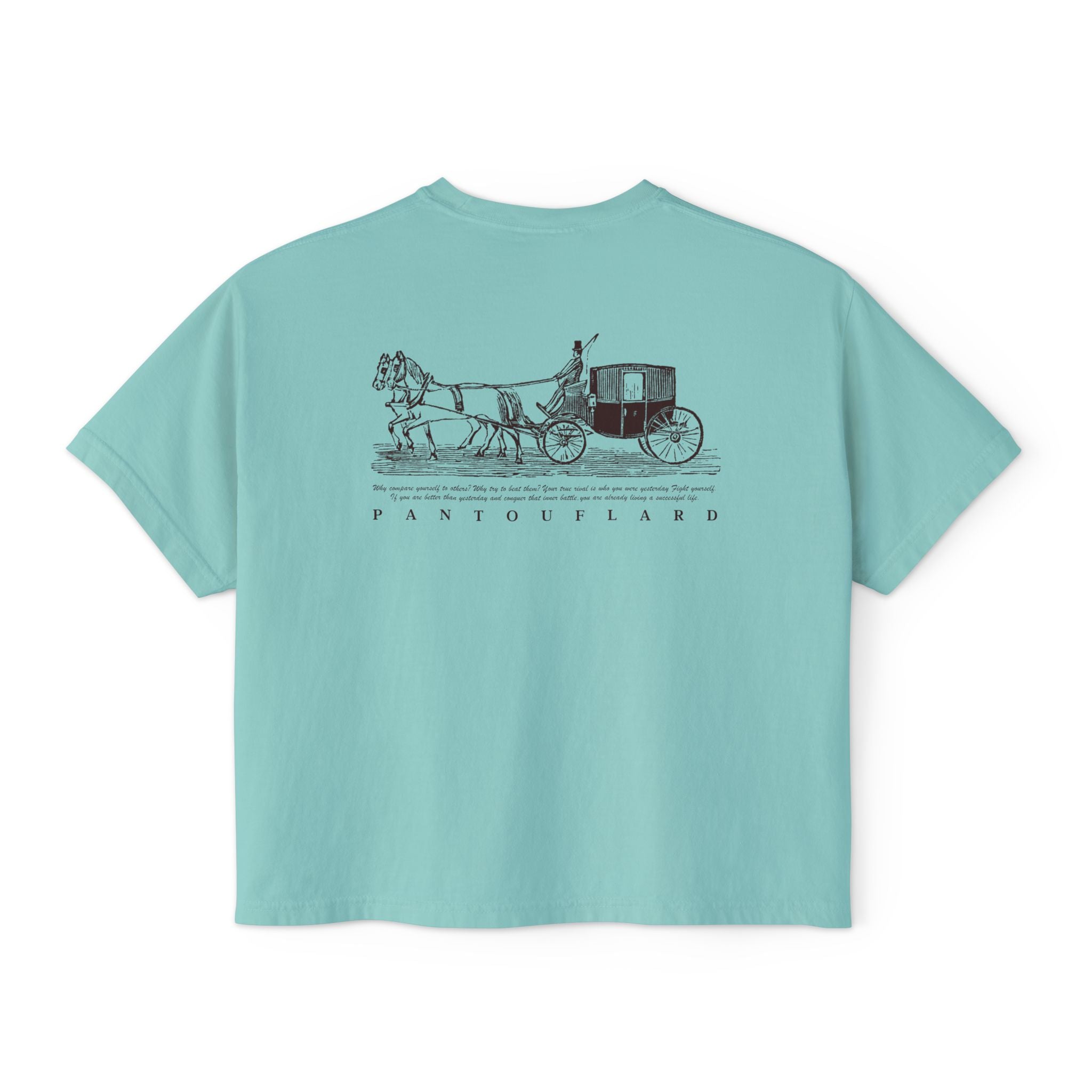 Old Money Equestrian Boxy Tee - The Timeless Carriage I (Comfort Colors 3023CL Back Print)