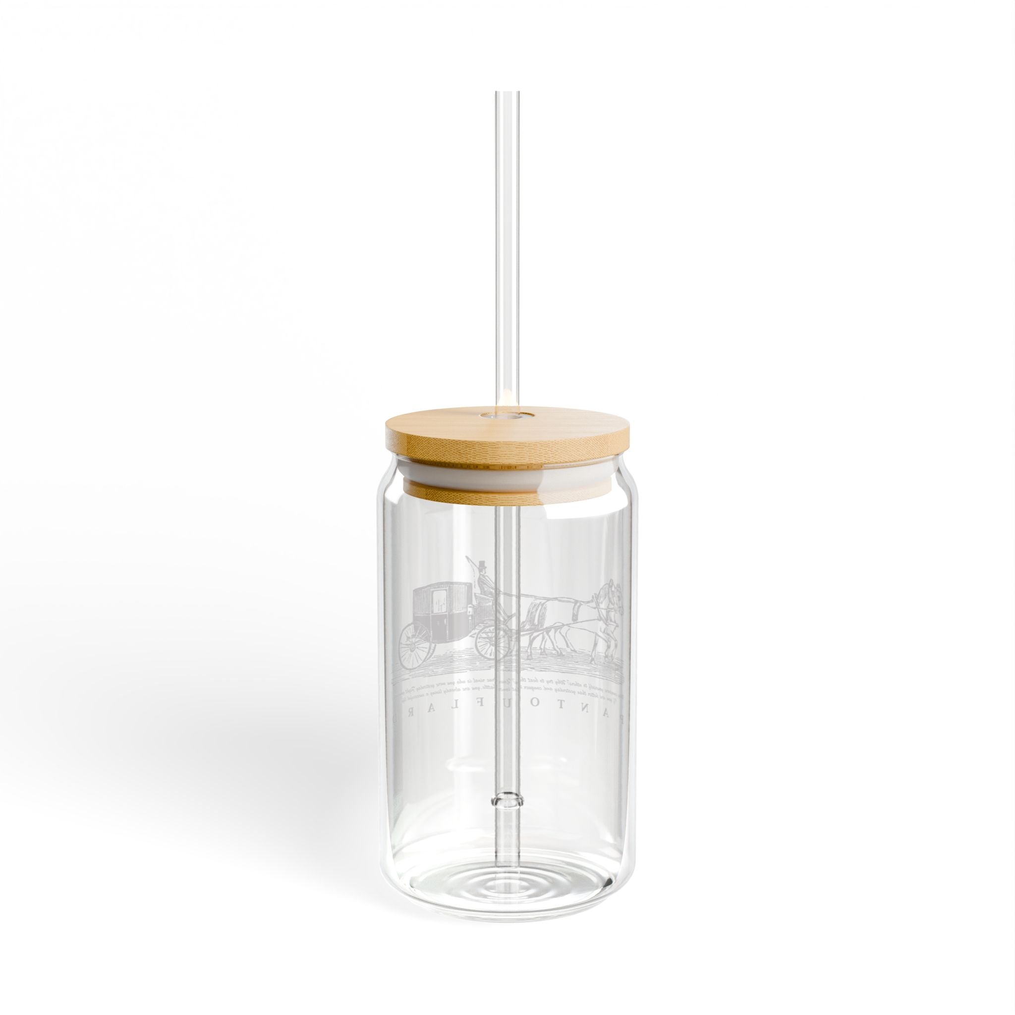 Clear Pantouflard Vintage Carriage Motivational Tempered Glass Sipper