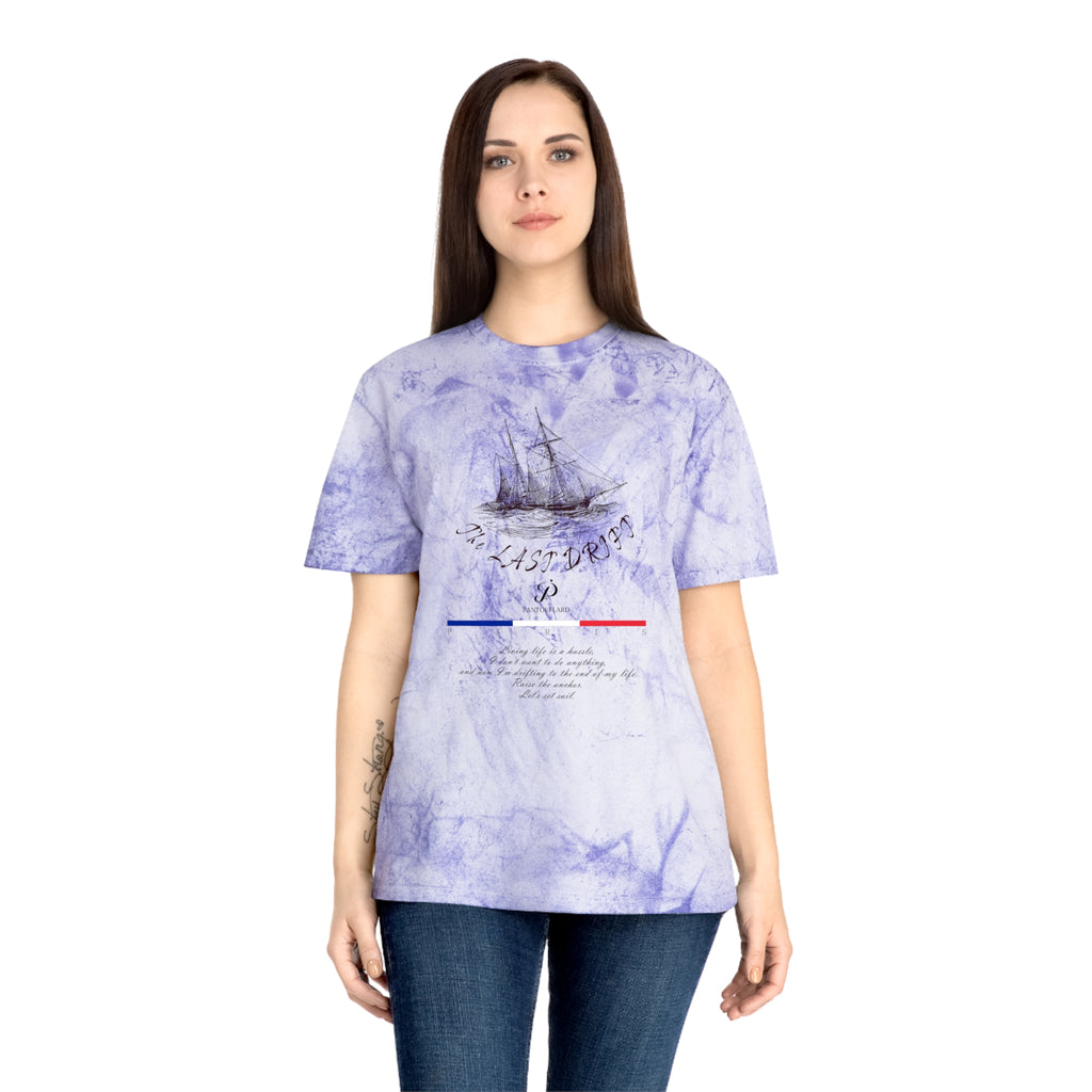 Unisex Grey Color Blast Vintage Ship Graphic 100% Cotton T-Shirt