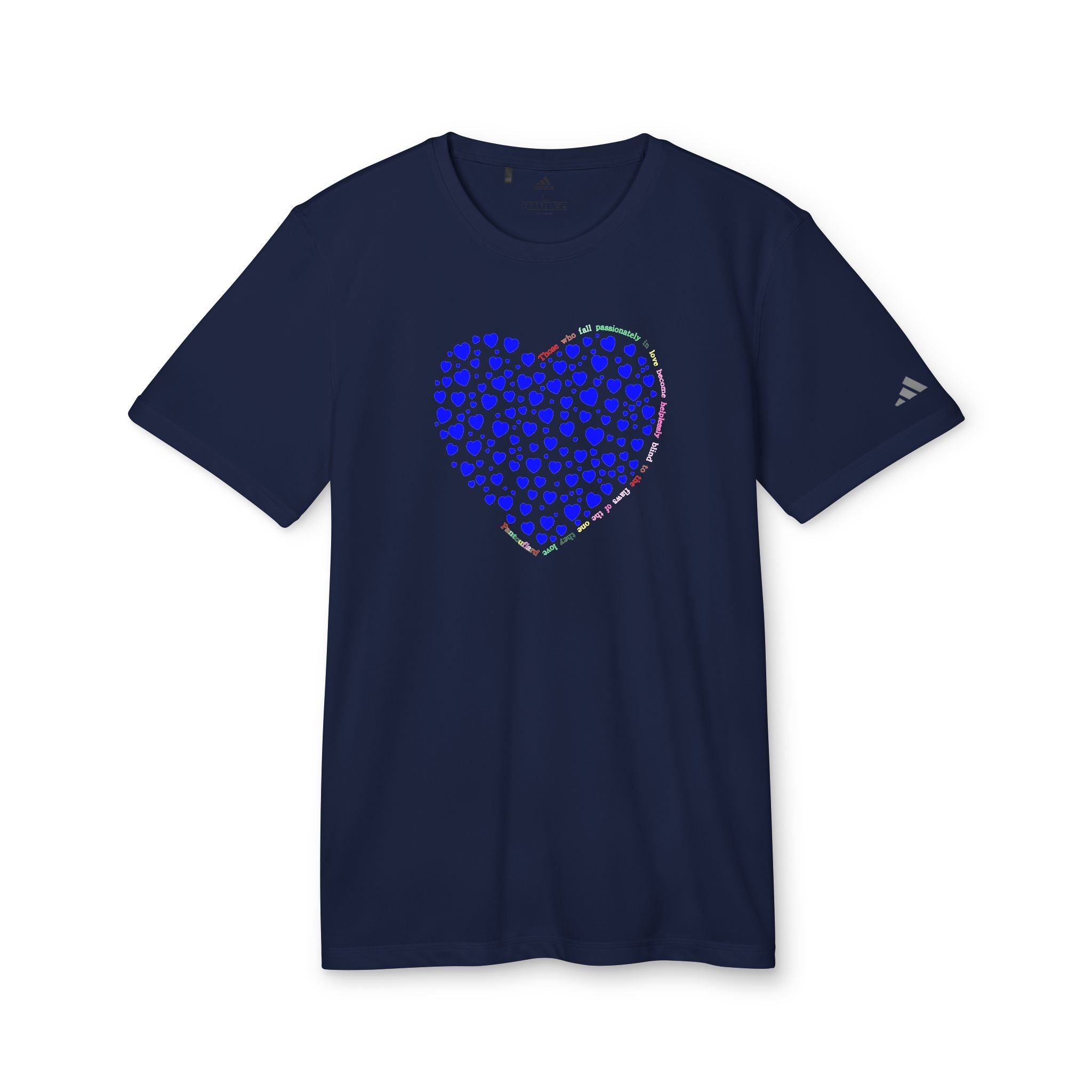 Camiseta Deportiva Unisex Adidas® con Diseño de Corazón Azul