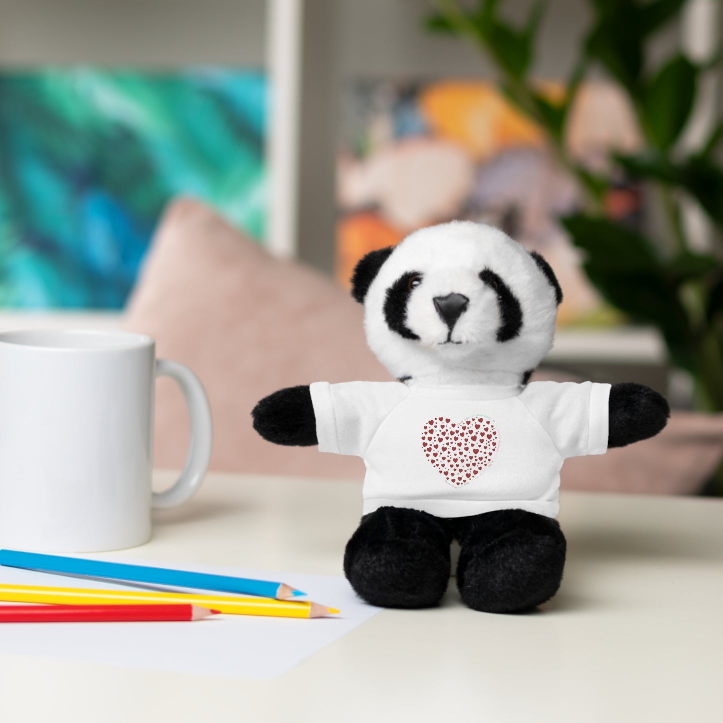 Personalized Stuffed Animal with Red Heart T-Shirt