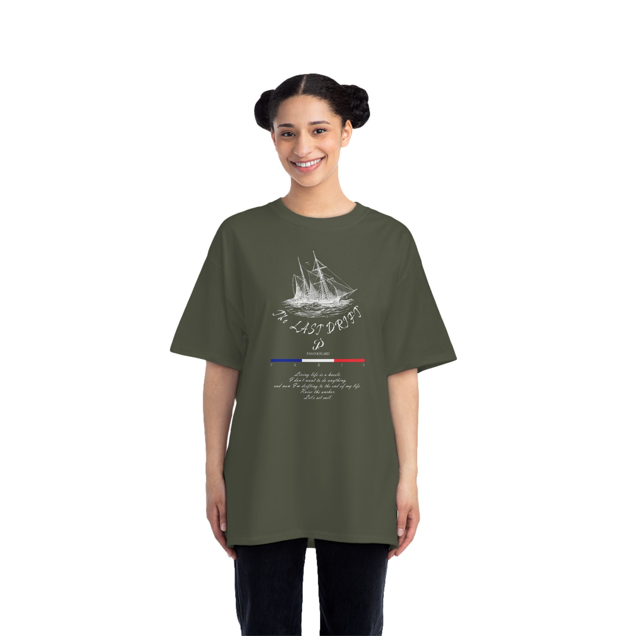 Unisex Black Hanes Vintage Ship Graphic 100% Cotton T-Shirt