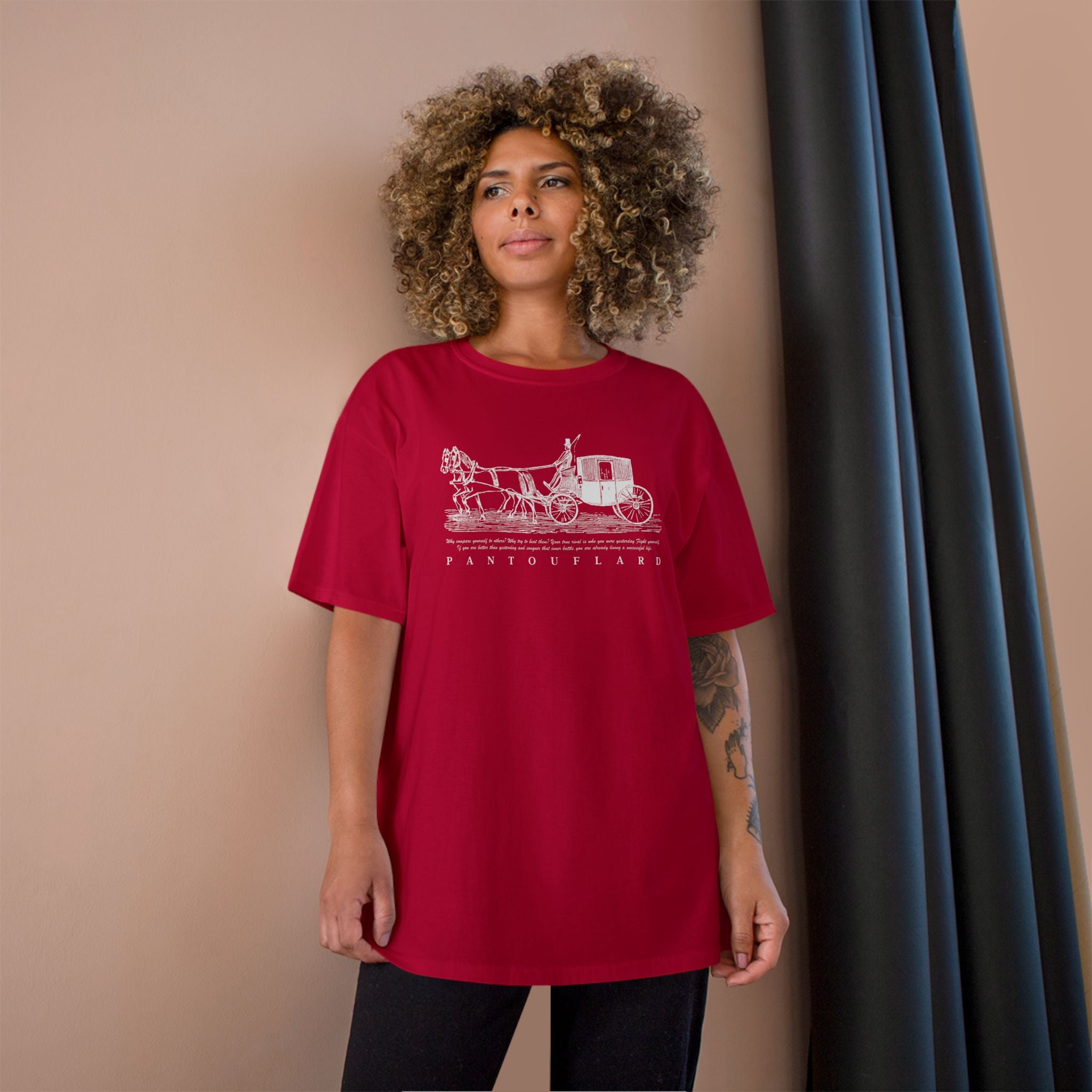 Unisex Charcoal Champion Vintage Carriage 100% Cotton T-Shirt