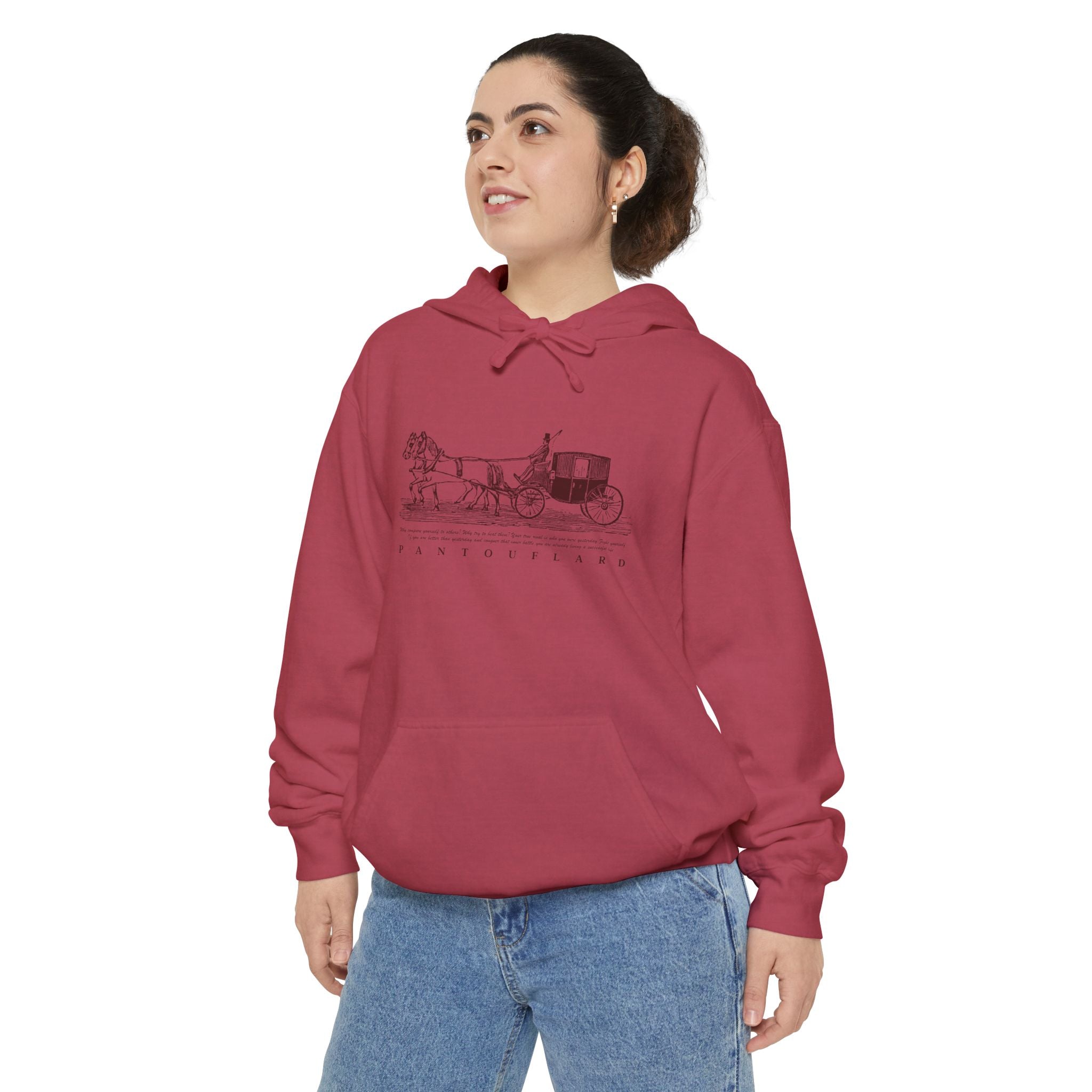 Old Money Equestrian Heritage Hoodie - The Heritage Carriage I (Premium Garment-Dyed Heavyweight Fleece)