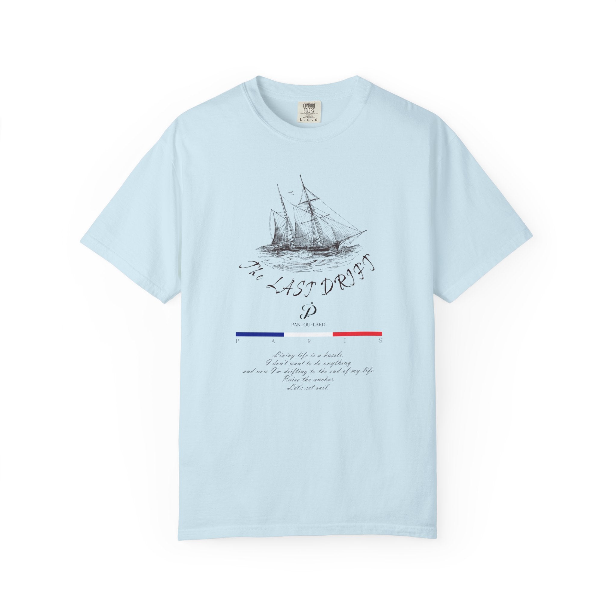 Unisex Vintage Yellow Nautical Ship The Last Drift 100% Cotton T-shirt