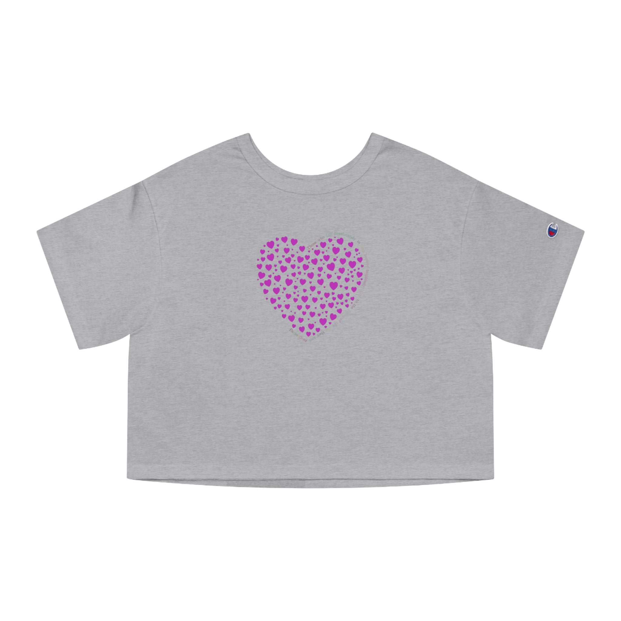 Camiseta corta sencilla Champion® (Corazón rosa polvo)