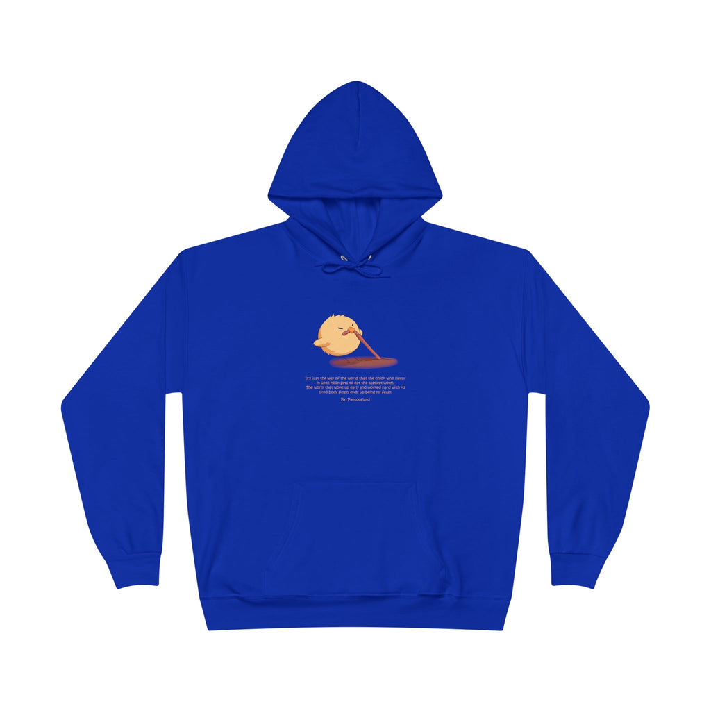Unisex Light Blue Pantouflard Chick Cotton Blend Pullover Hoodie